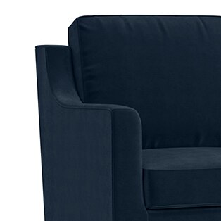 Abbey Sofa Set (Colour : Sea Port Blue Velvet, Cushion : Soft, Seater : 2+1+1)