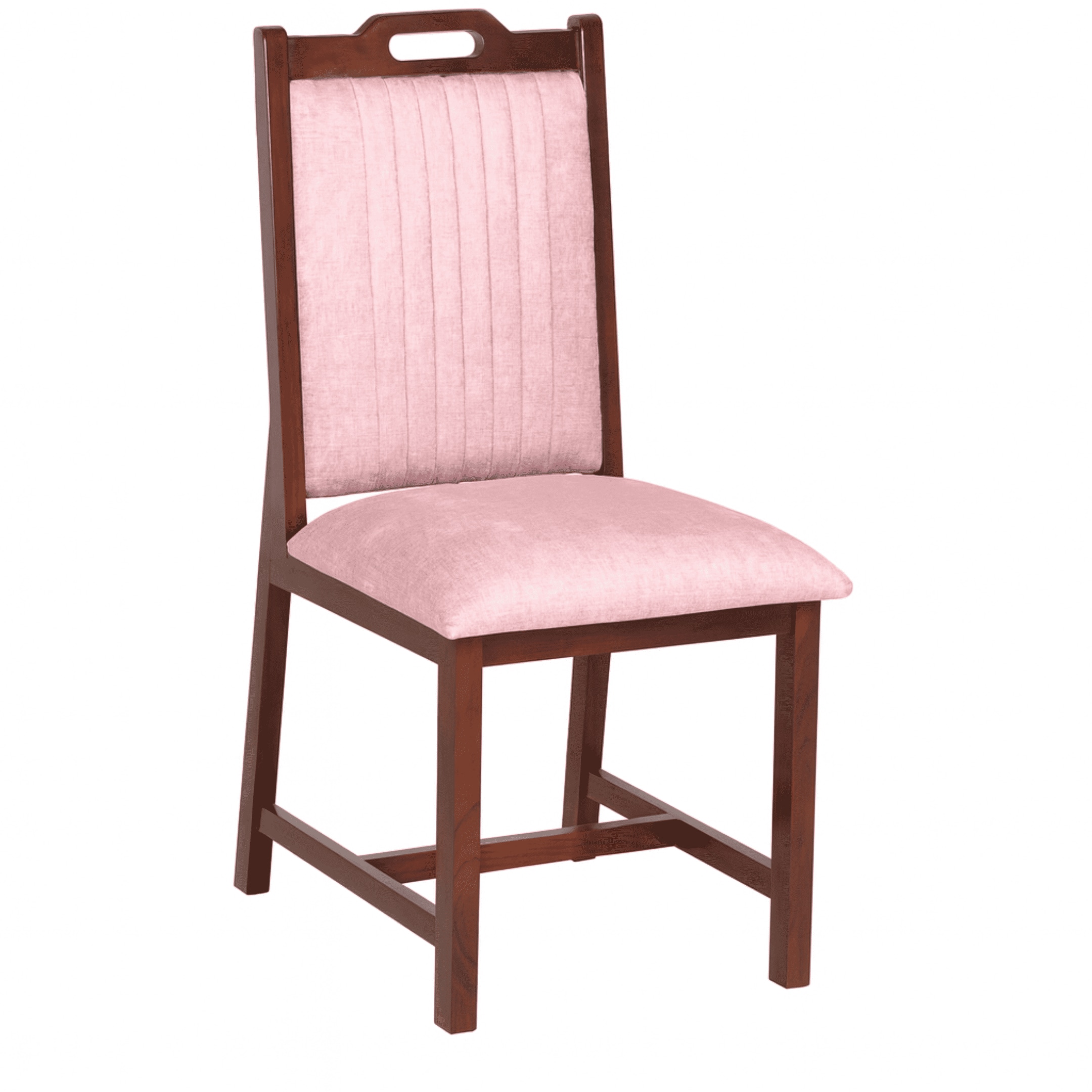 Globally Indian Compact Wooden 6 Seater Dining Table Set – Comfortable 6 Upholstered Seat and Back In Pink Sapphire