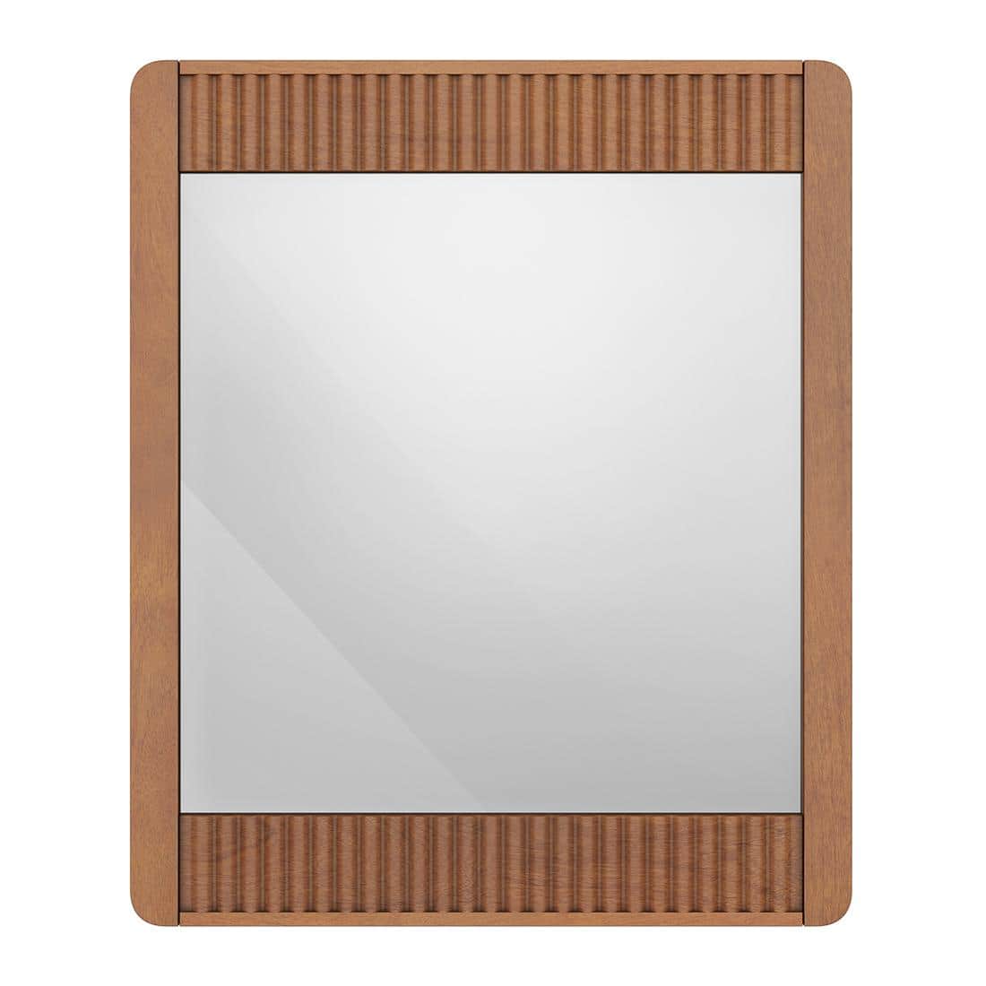 Toledo Solid Wood Mirror Frame In Amber Walnut Finish
