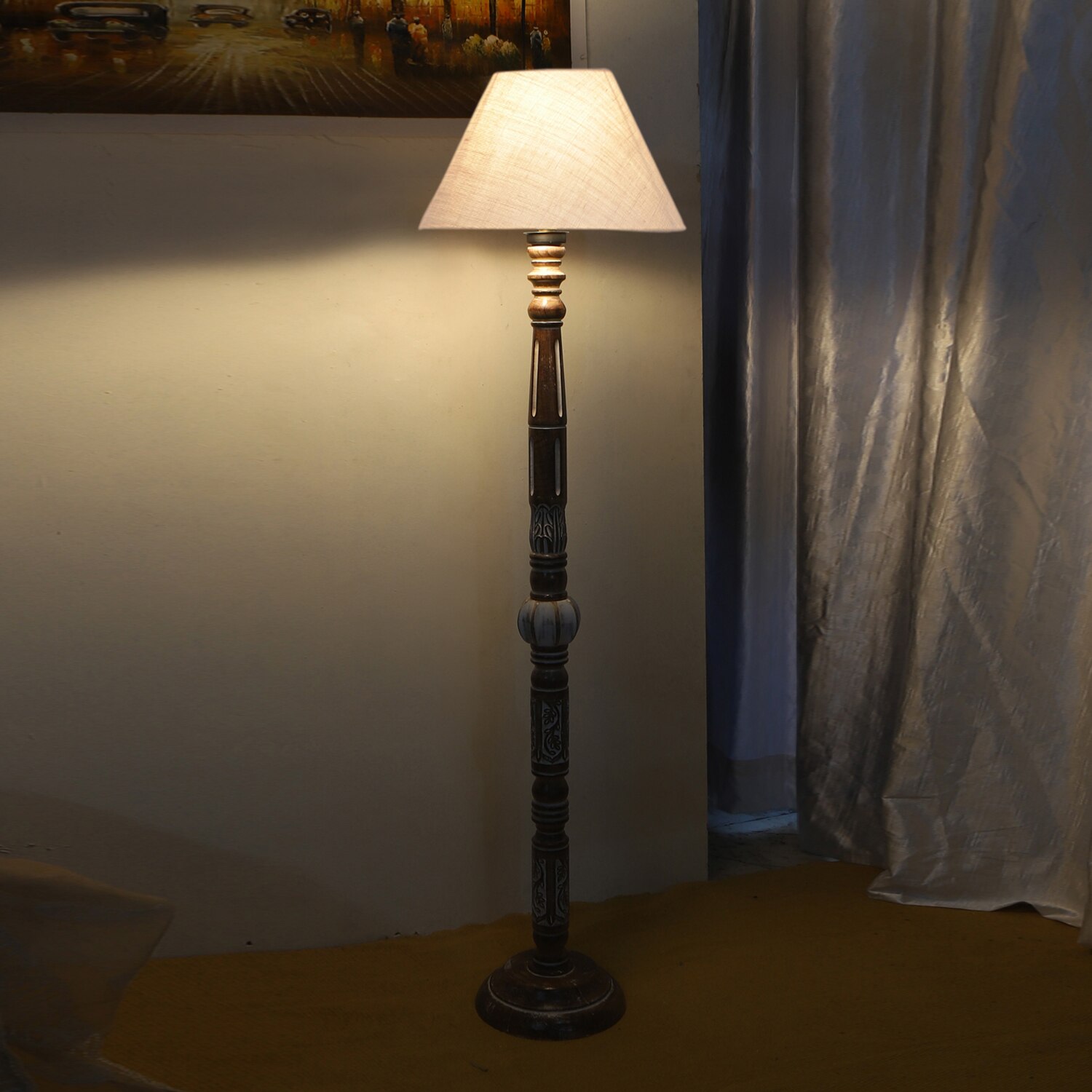 Devansh Wooden Floor Lamp