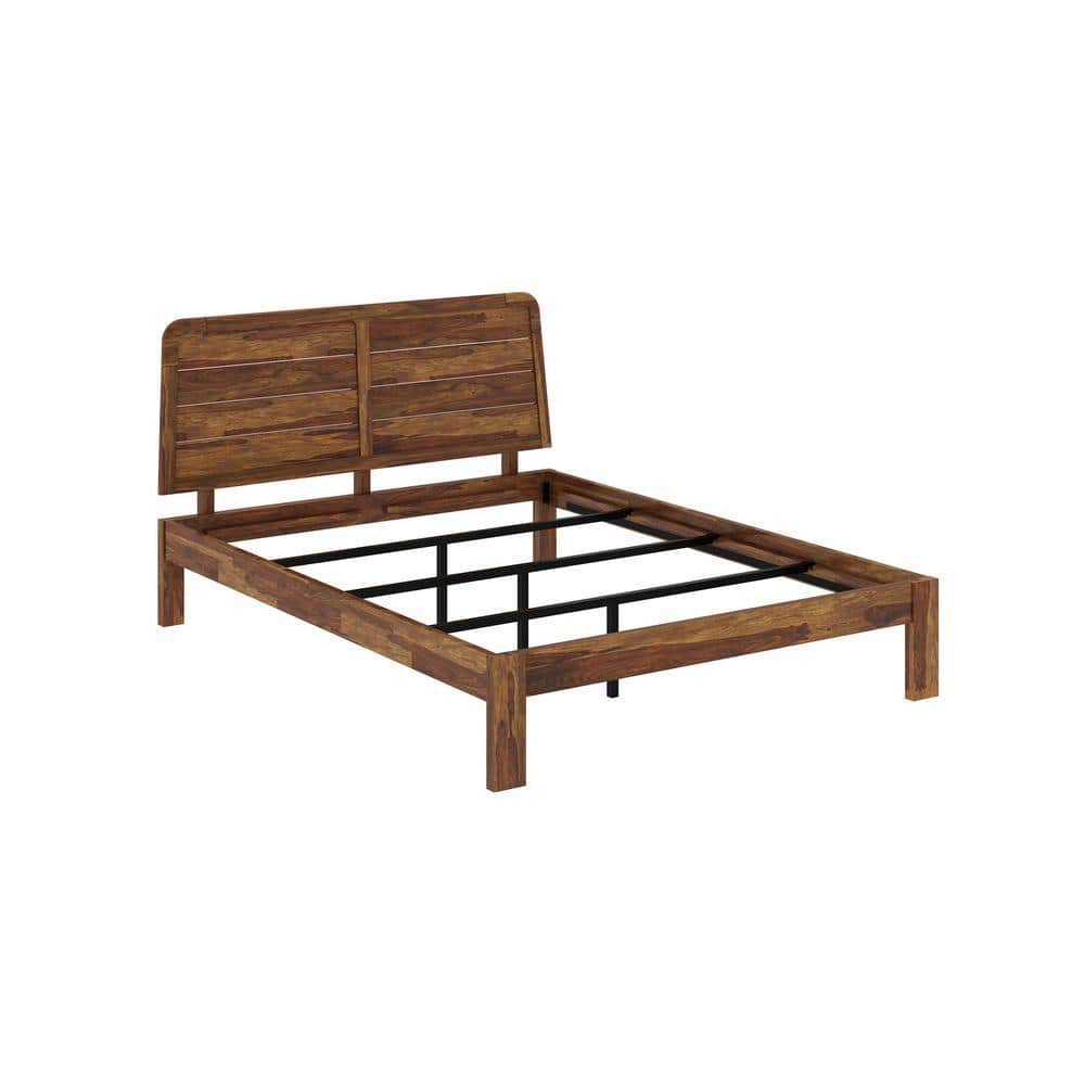 Samriddh Solid Wood Queen Size Non Storage Bed In Provincial Teak Finish