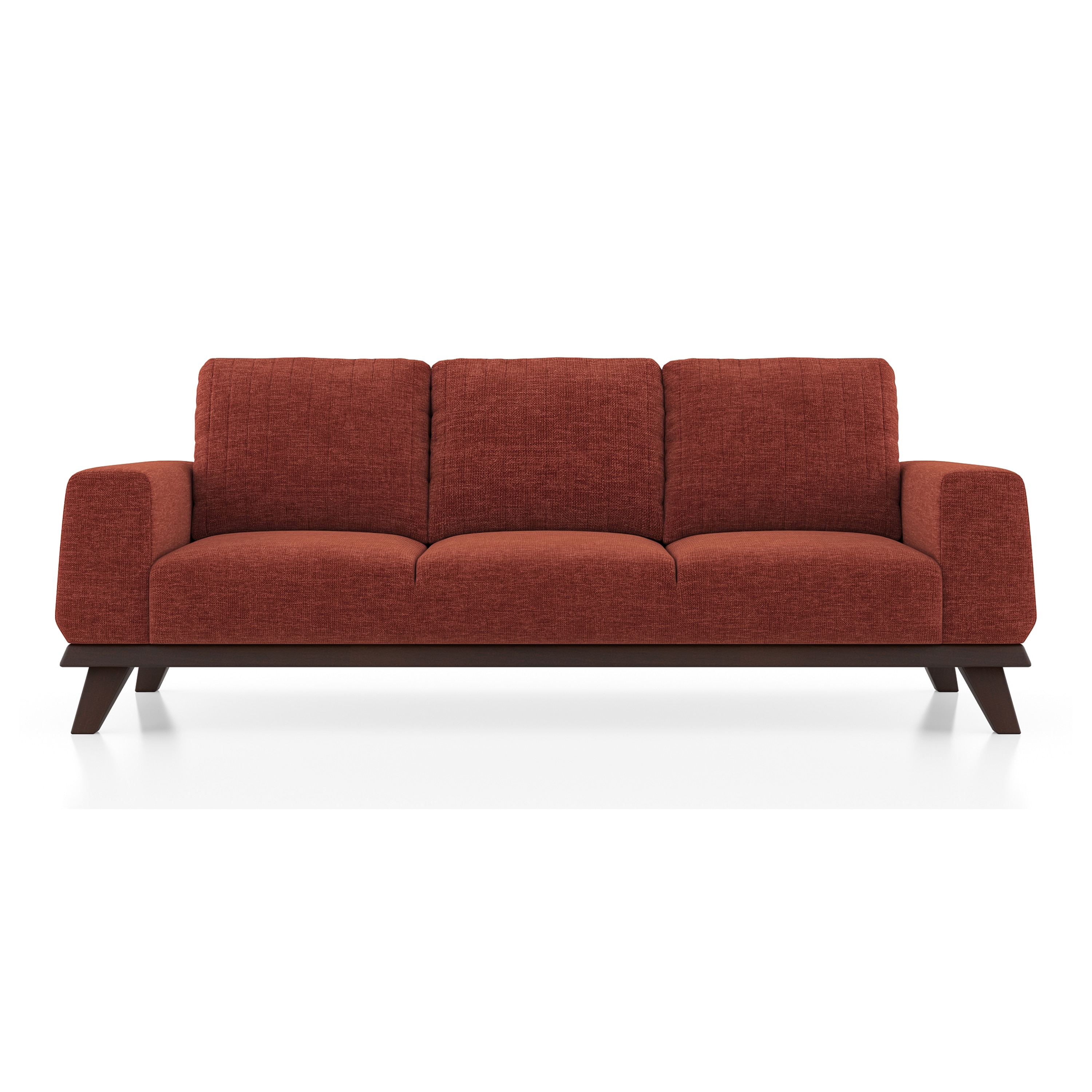Granada Essential 3 Seater Fabric Sofa In Dark Coral Colour