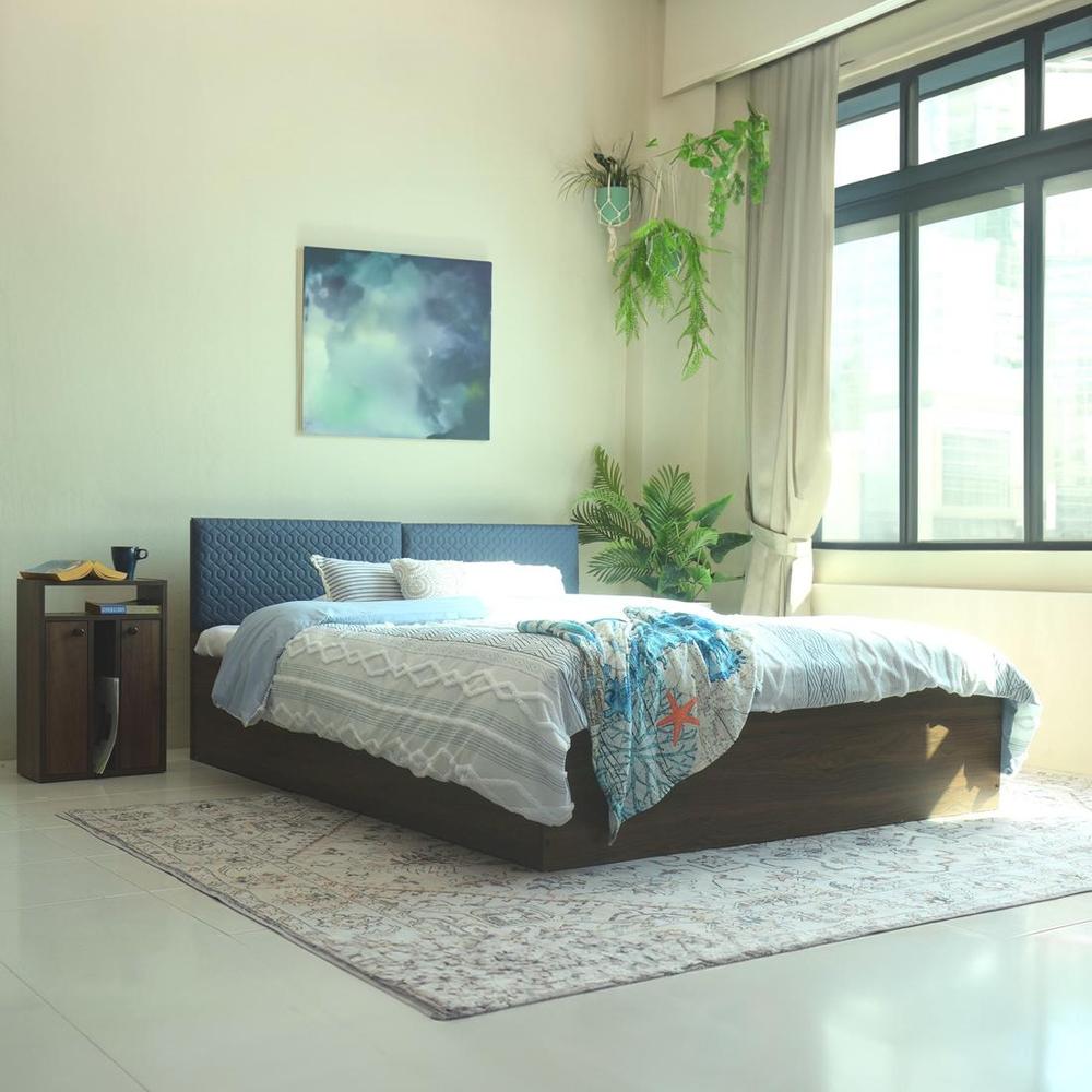 Namah Engineered Wood Queen Size Bed In Walnut Finish