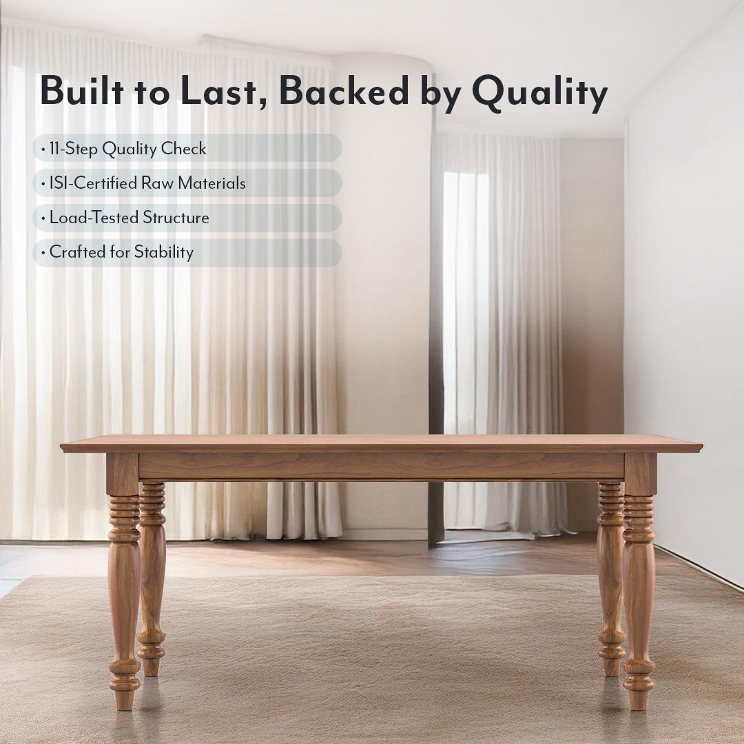 Tuscany 6 Seater Dining Table In Latin American Teak Finish