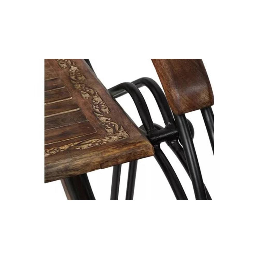 Raynesha Solid Wood Rocking Chair in Brown Colour