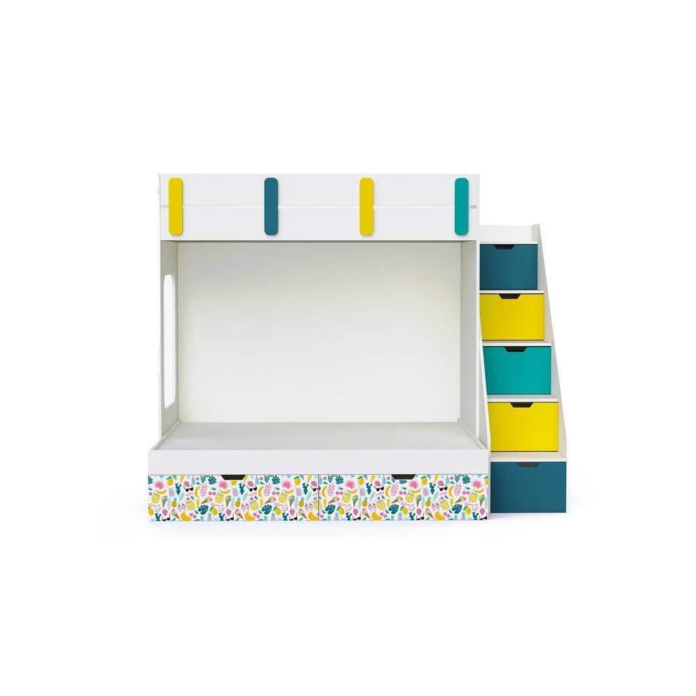 Pattern Dreams Bunk Bed with Storage in White Colour BKBB021