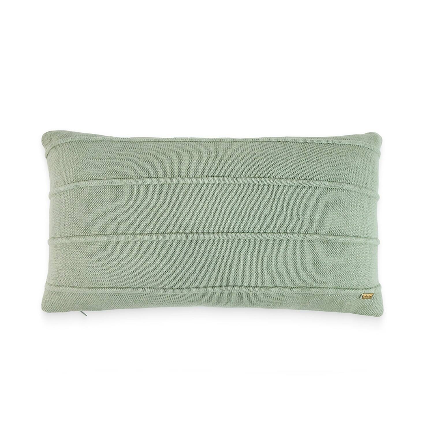 Cairo Pistachio Green Cotton Knitted Decorative Cushion Cover 12 x 20 Inches
