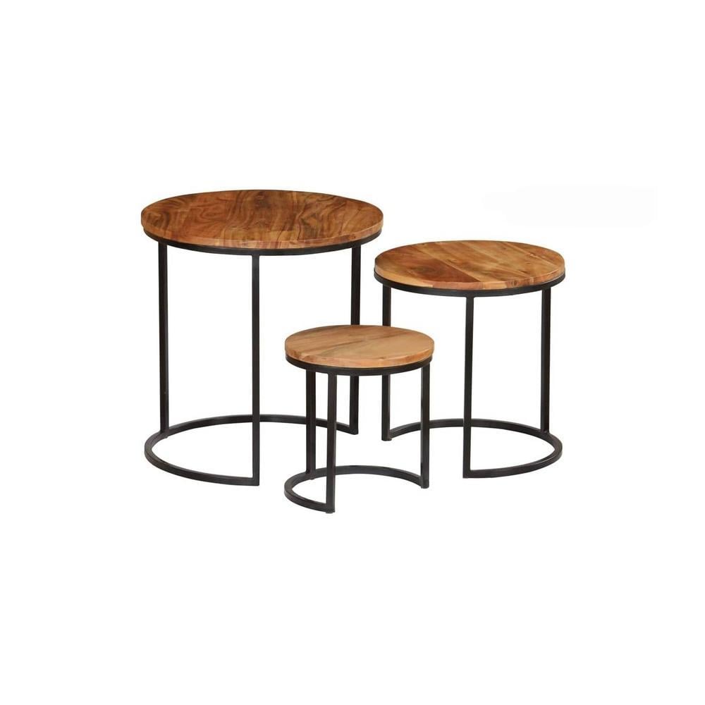 Chelli Solid Wood Nested Tables - Set of 3