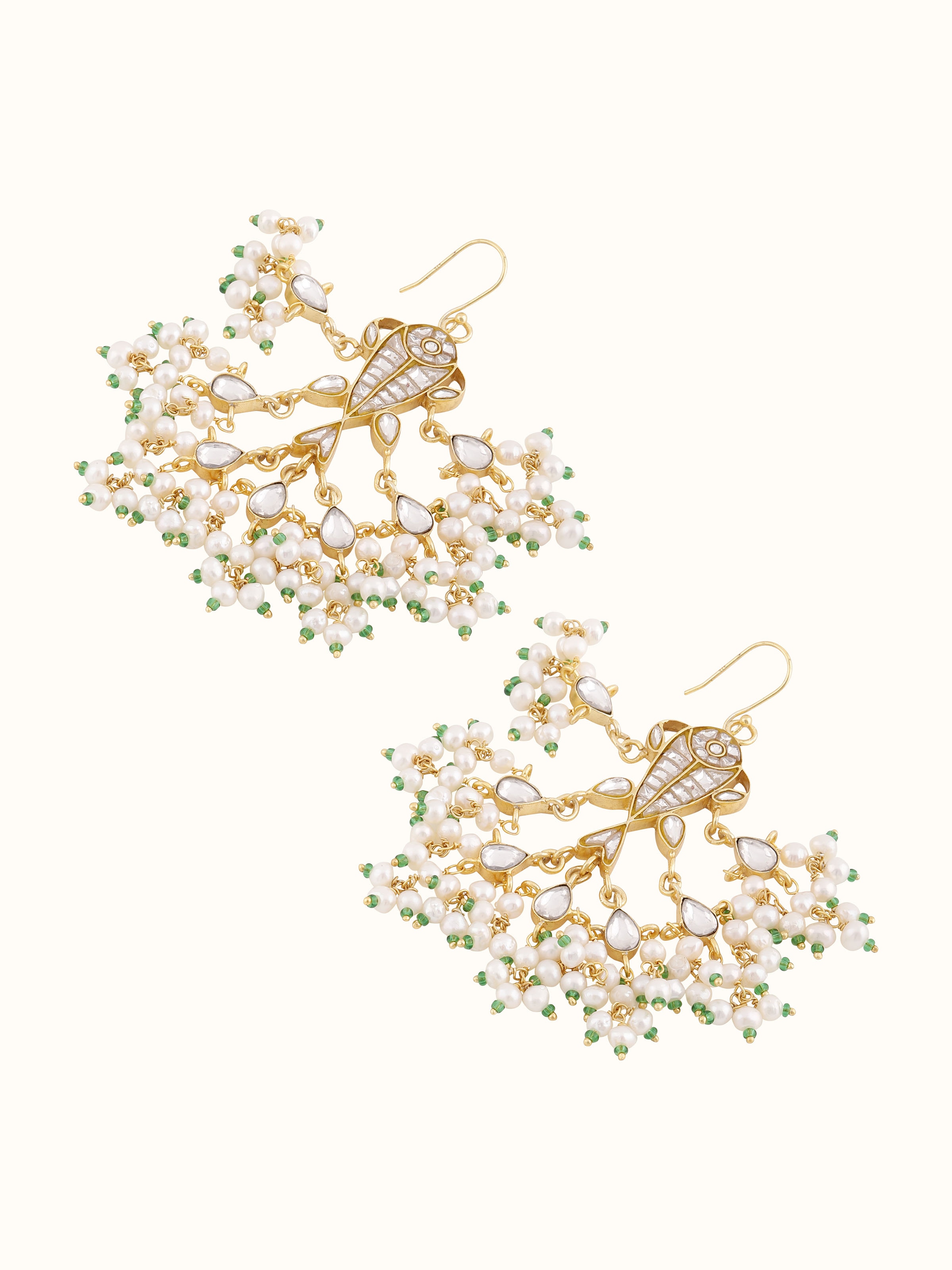 Overhead view of Silver Smithing drop earrings