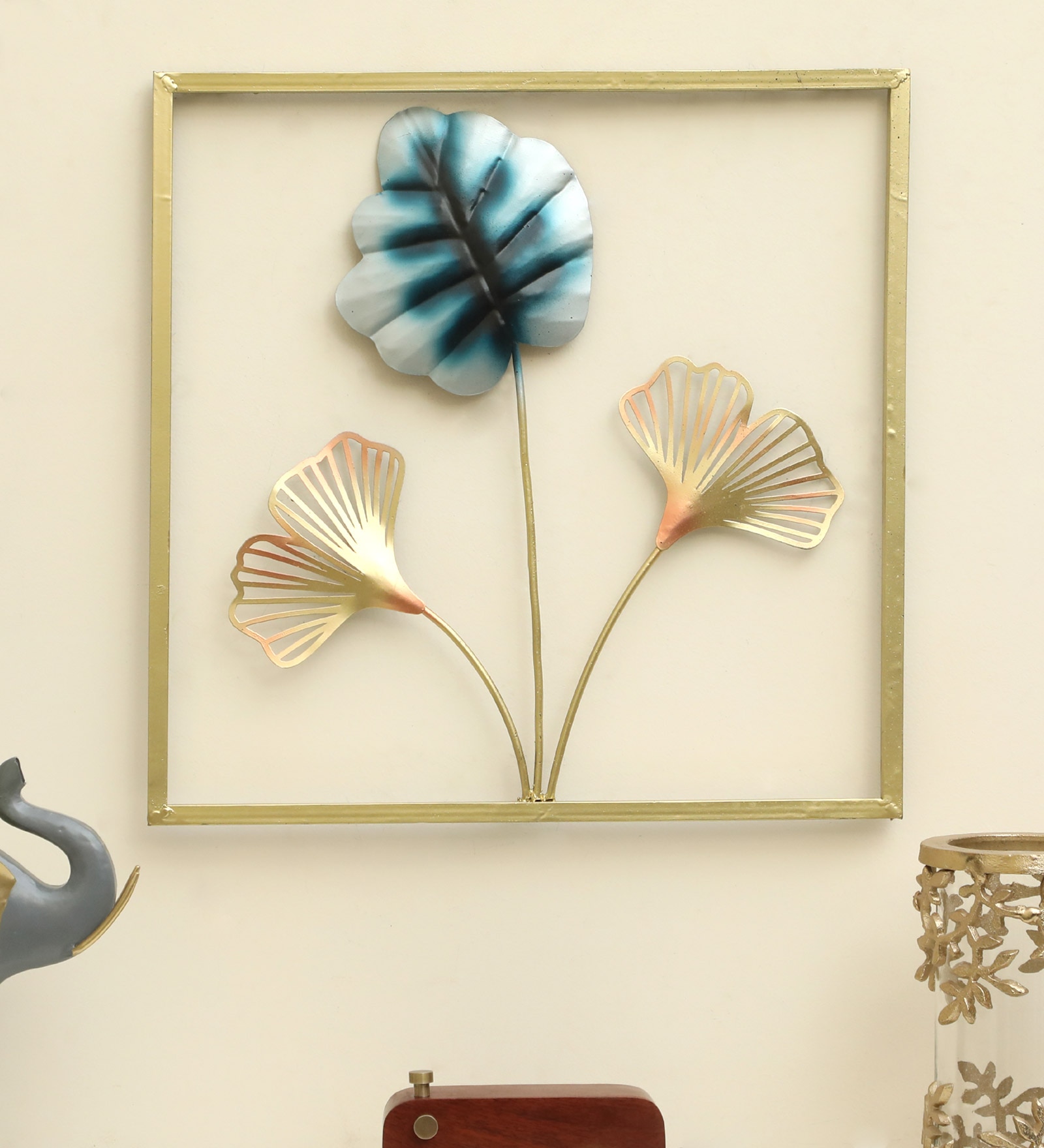 Paradise Abstract Metal Wall Decor in Multicolor Set of 1 - Vedas Exports