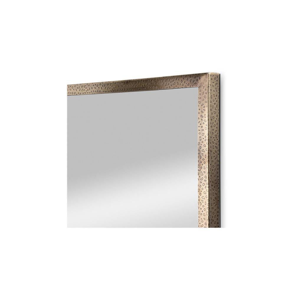 Vintage Etched Engraved Stainless Steel Wall Mirror