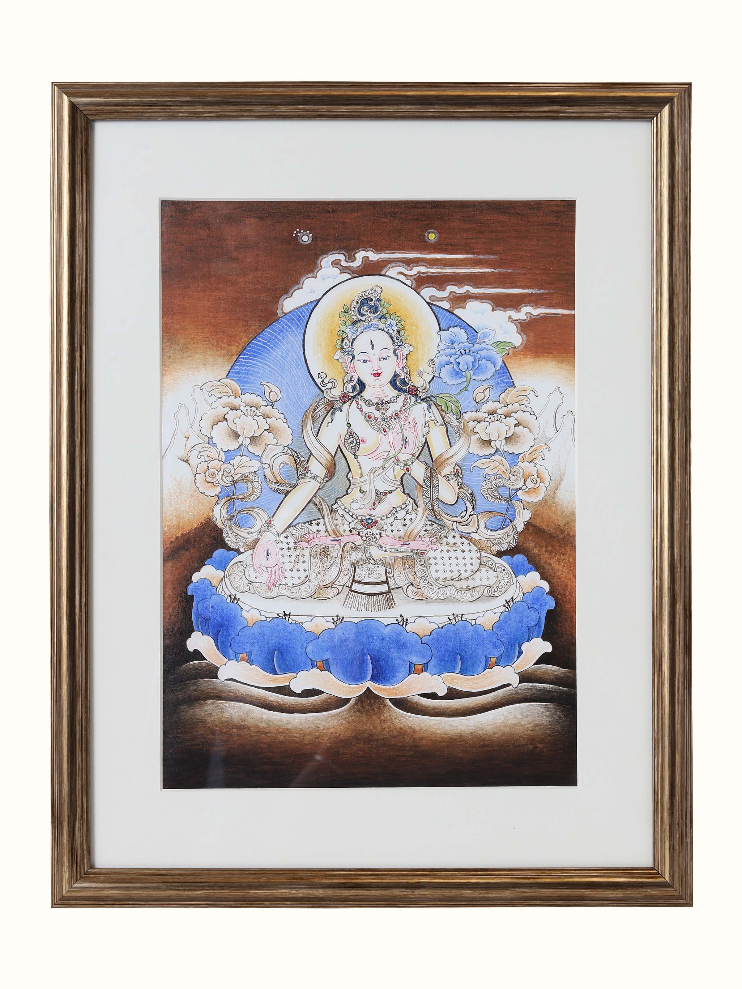 White Tara Thangka Painting