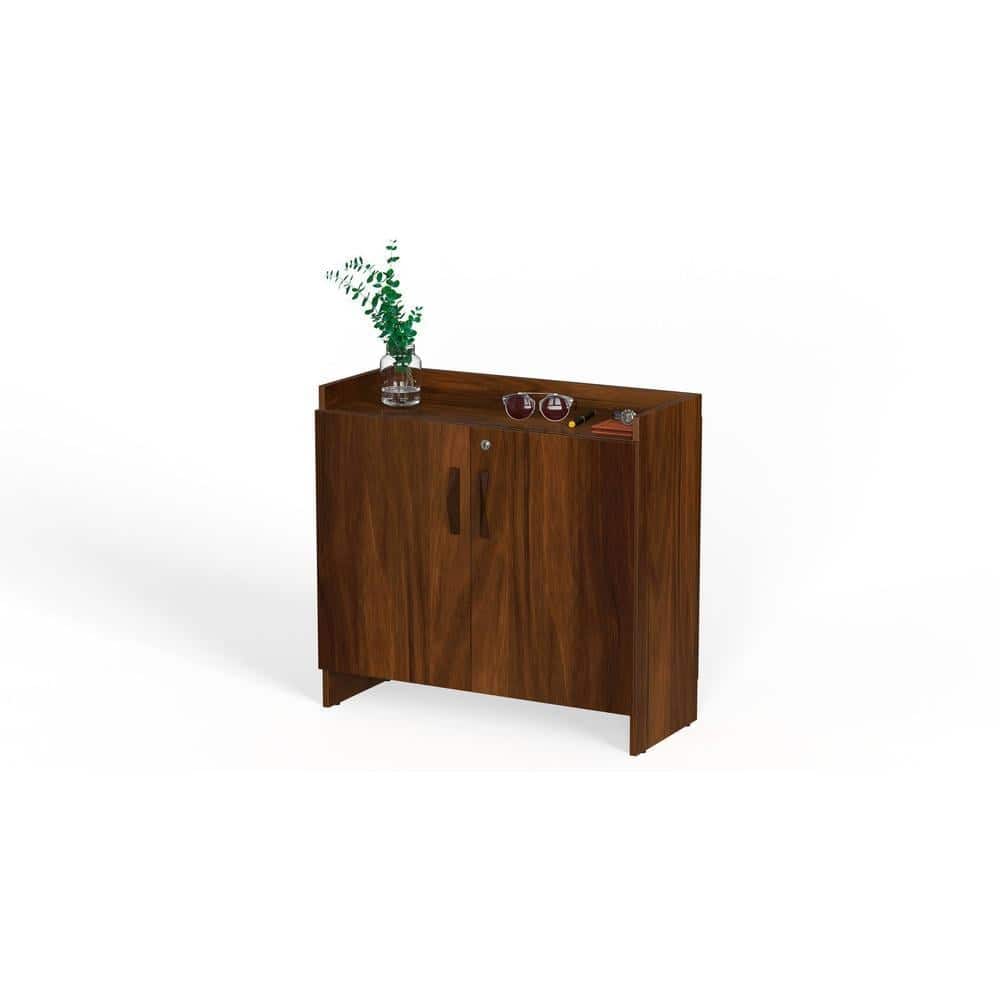 Brooklyn Engineered Wood Shoe Cabinet with Brown Maple finish