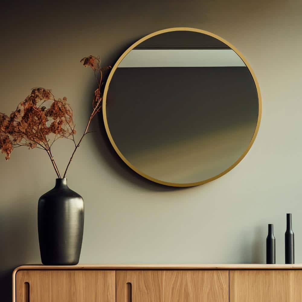 Aluminium Circle Decorative wall mirror by elegant arts and frames (Mirror size 800 mm)