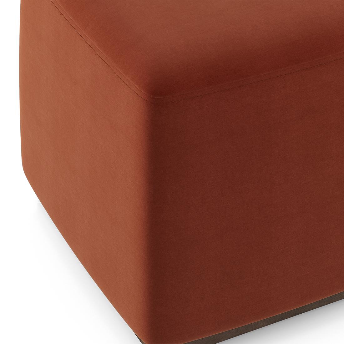 Tetra Square Solid Wood Coffee Table With Seats In Danish Walnut Finish In Multicolour Fabric