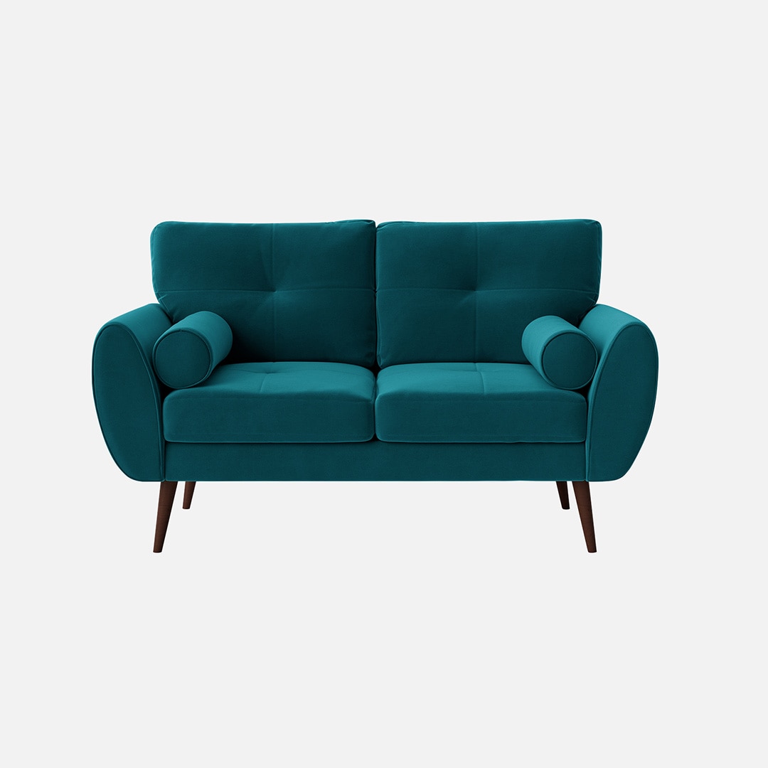 Faro Velvet 2 Seater Sofa in T Blue Colour