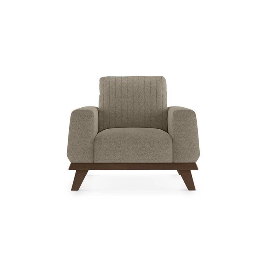 Granada Premium 1 Seater Fabric Sofa in Mist Brown Colour