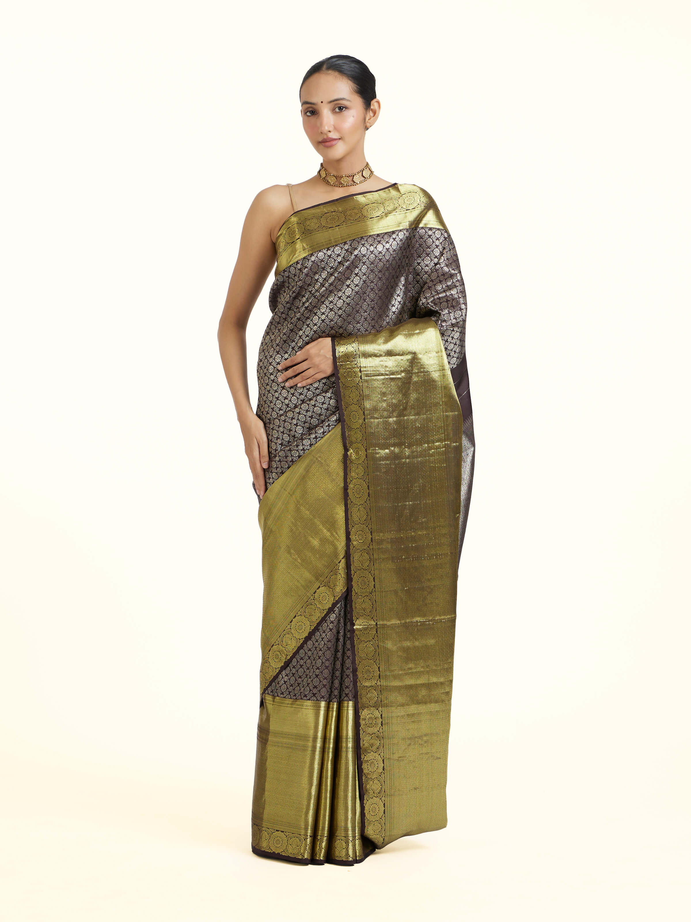 Black Silk Handloom Zari Saree