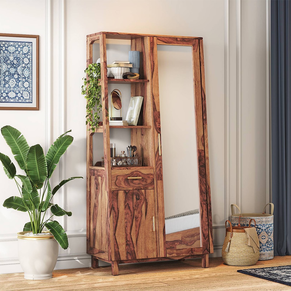 Jean Solid Wood Dressing Table in Teak Finish