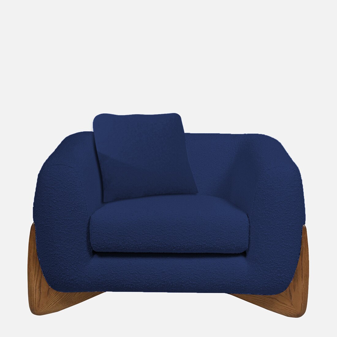 Amala Velvet 1 Seater Sofa in Navy Blue Colour