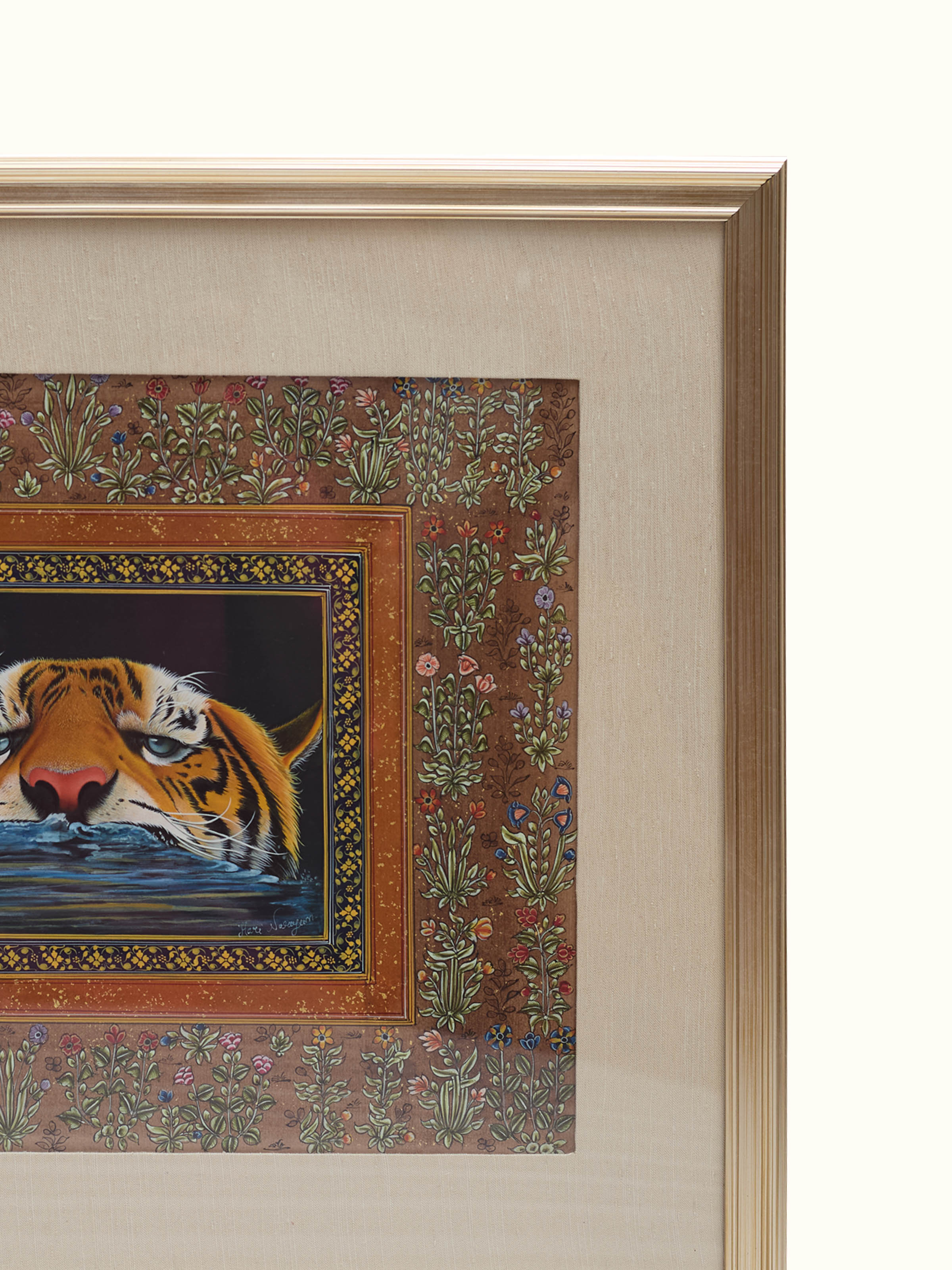 Floating Tiger Miniature Painting