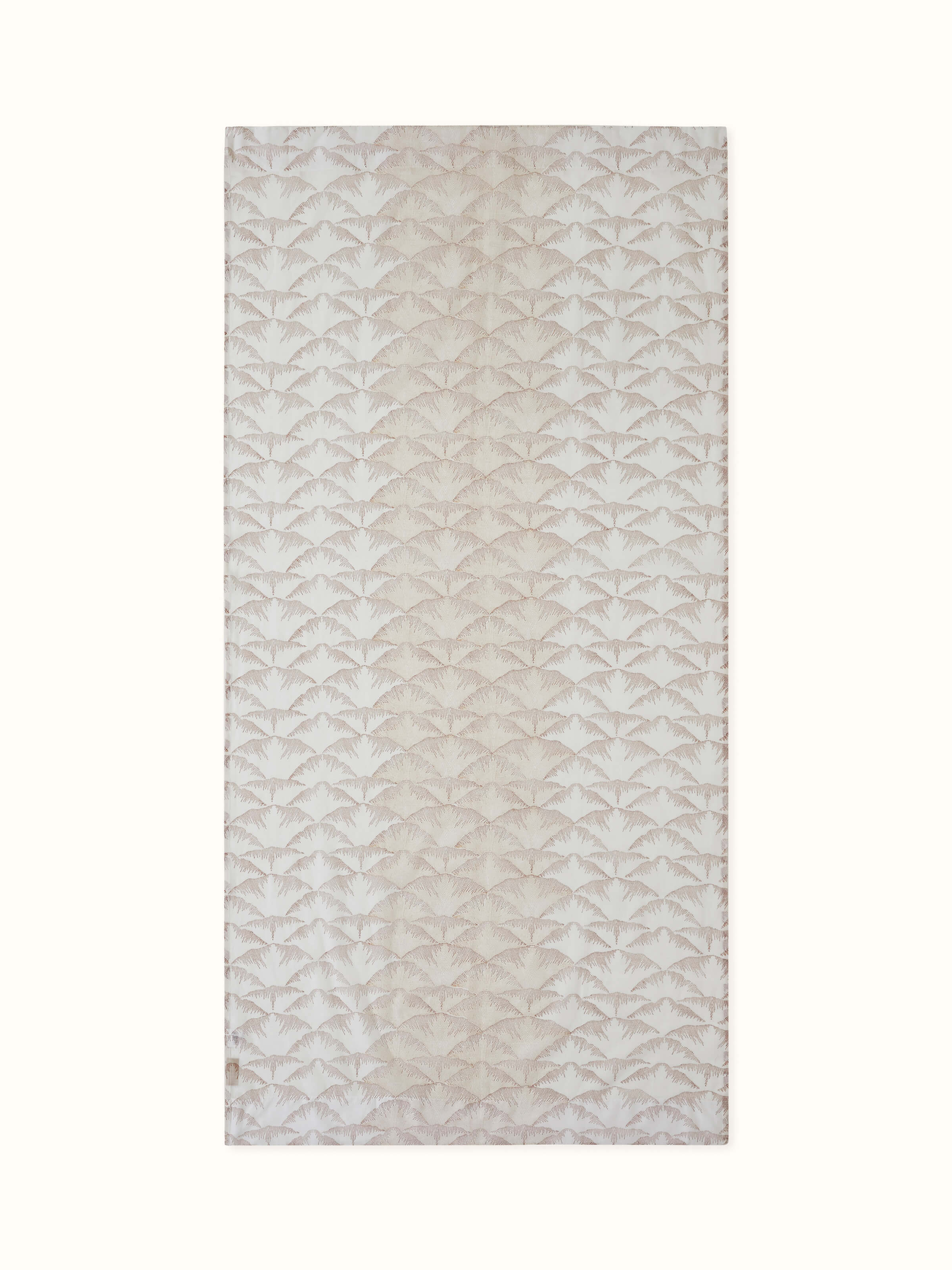 Parvat Beige Cotton Silk Sanganeri Hand Block Printed Curtain (7 Ft)