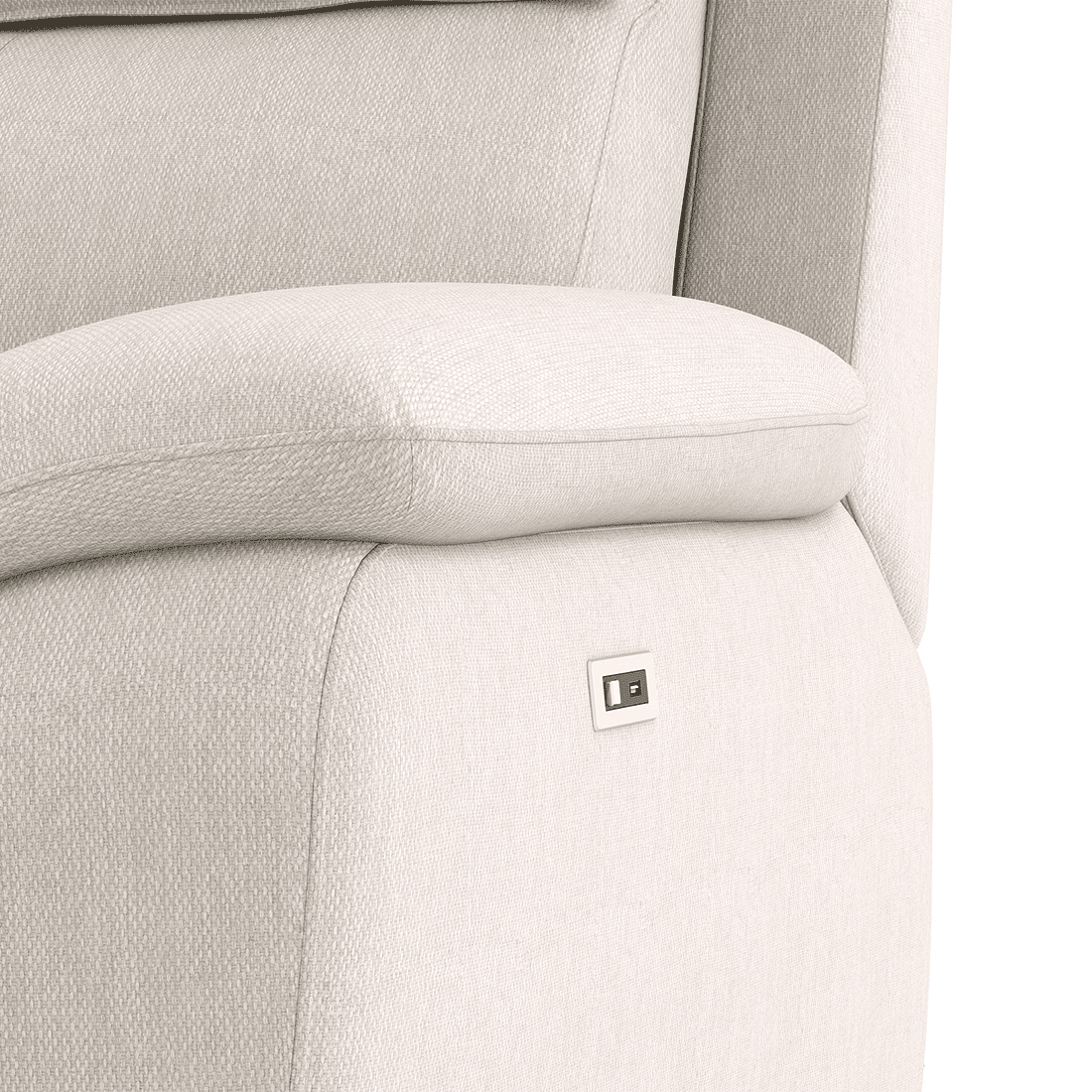 Emila Left Aligned Three Seater Sectional Recliner in Cream Colour