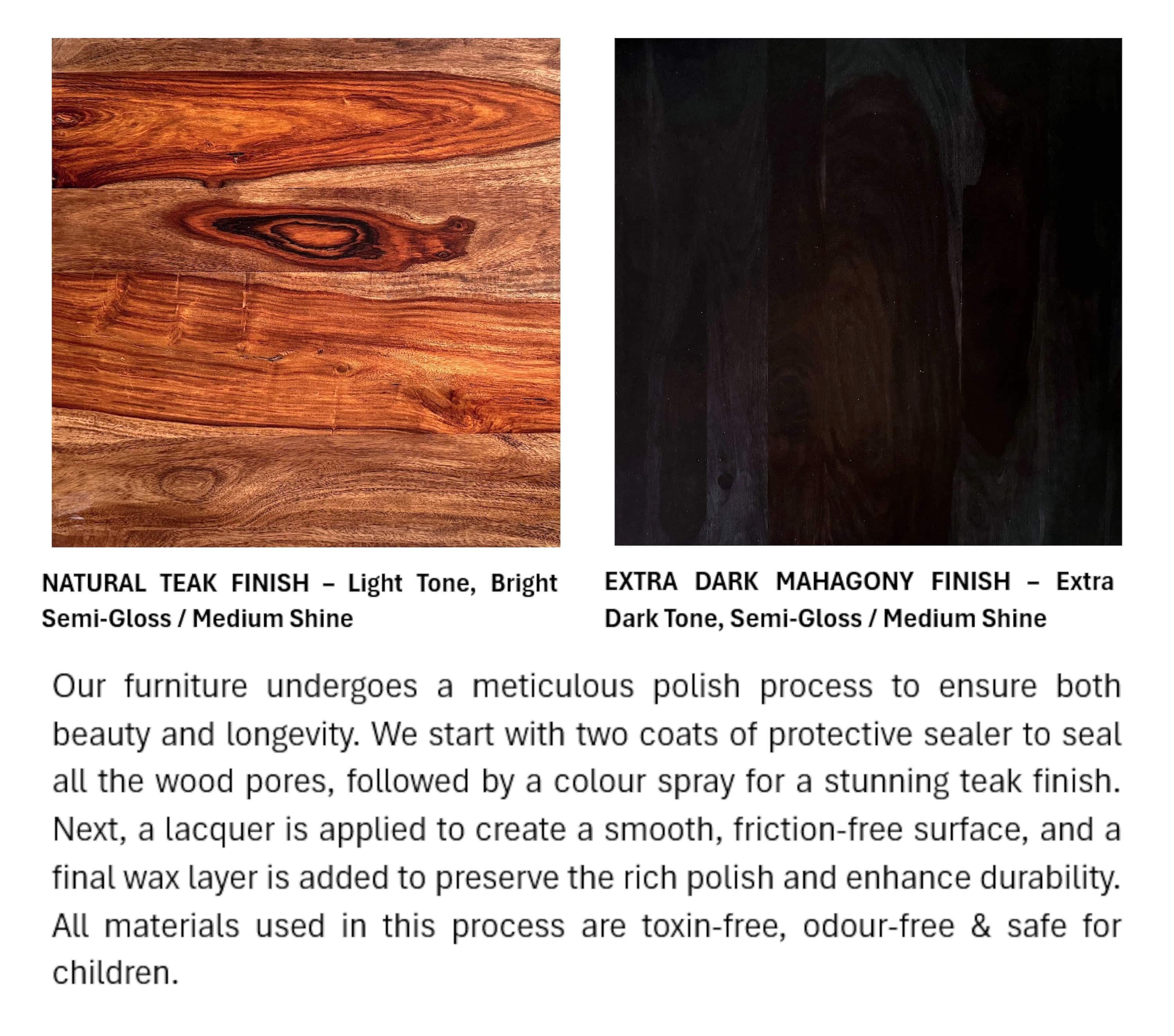 Aroda Sheesham Wood Contemporary Rectangle Coffee Table In Natural Teak Finish