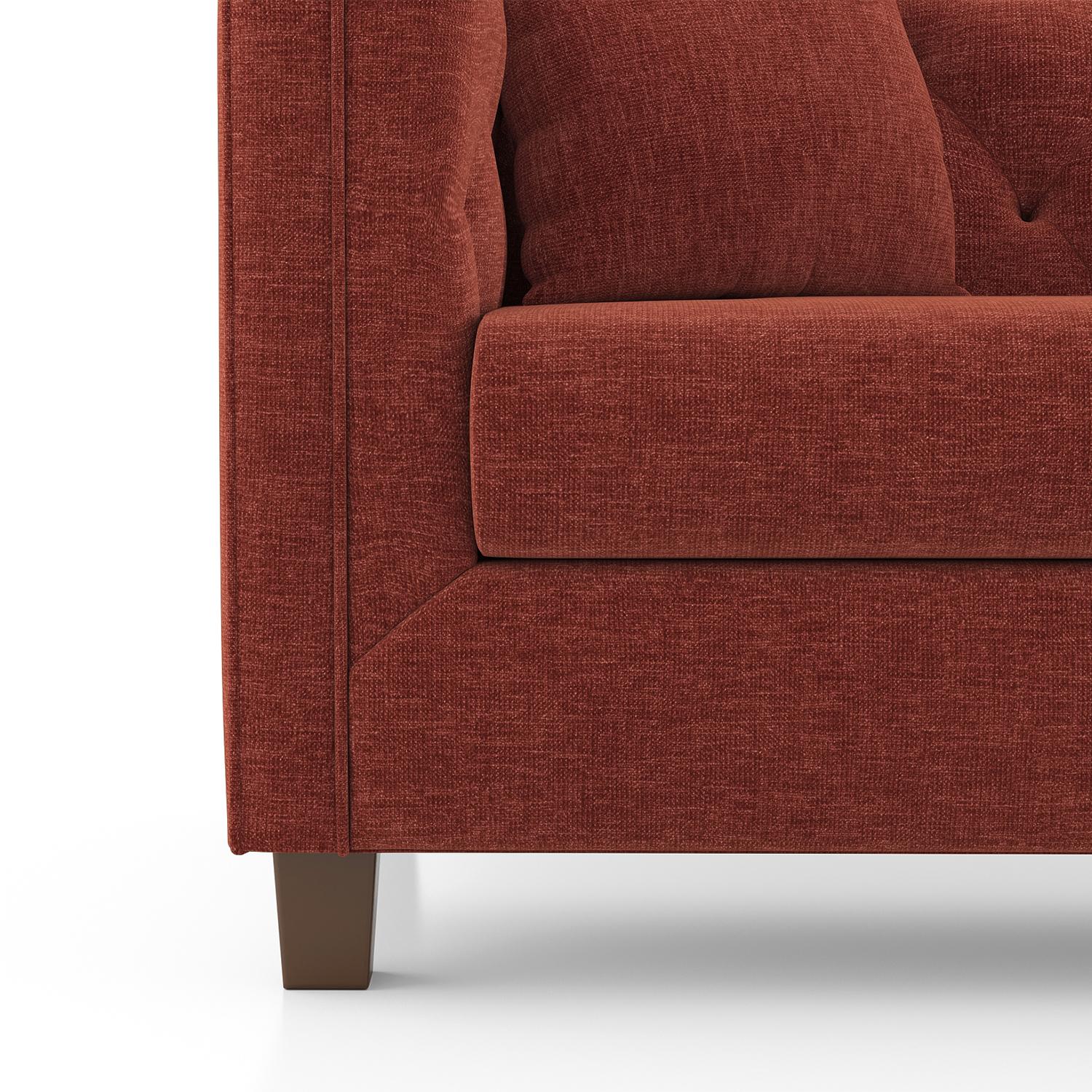 Windsor 3 Seater Fabric Sofa (Colour: Dark Coral)