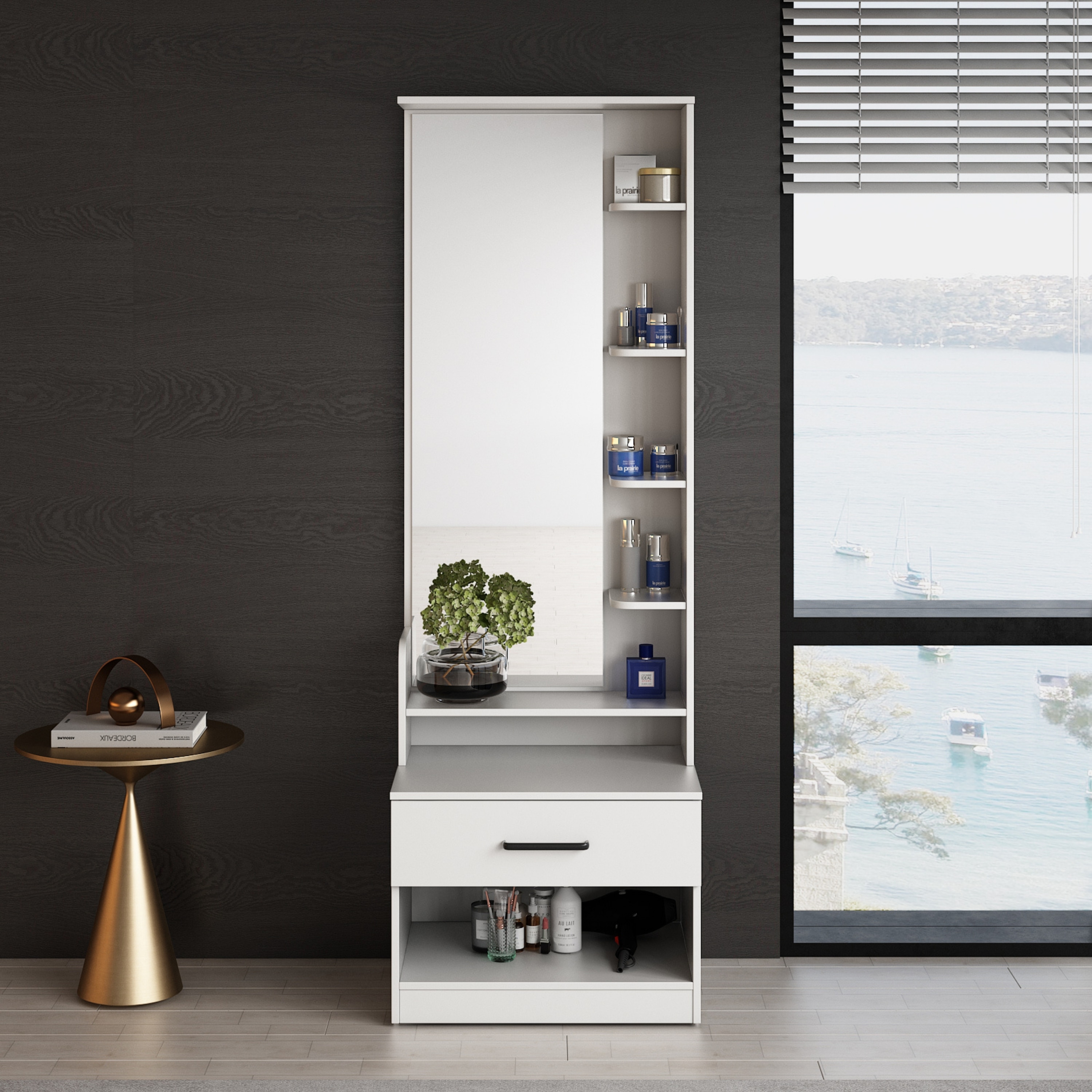 Miko Dressing Table in Frosty White Finish - A Globia Creations