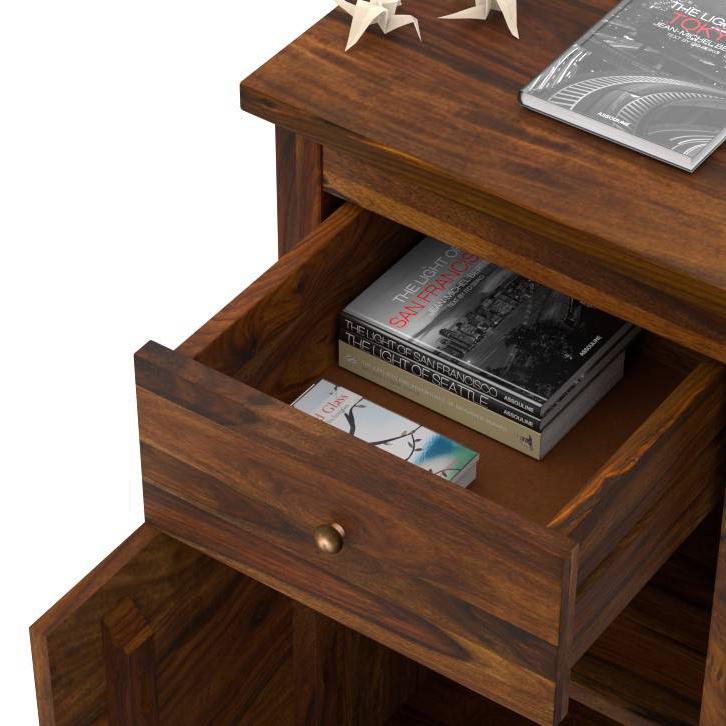 Dickens Solid Wood Study Table in Teak Finish