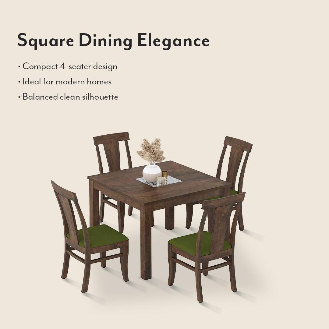 Brighton Square 4 Seater Dining Table With Fabio Dining Chair Set