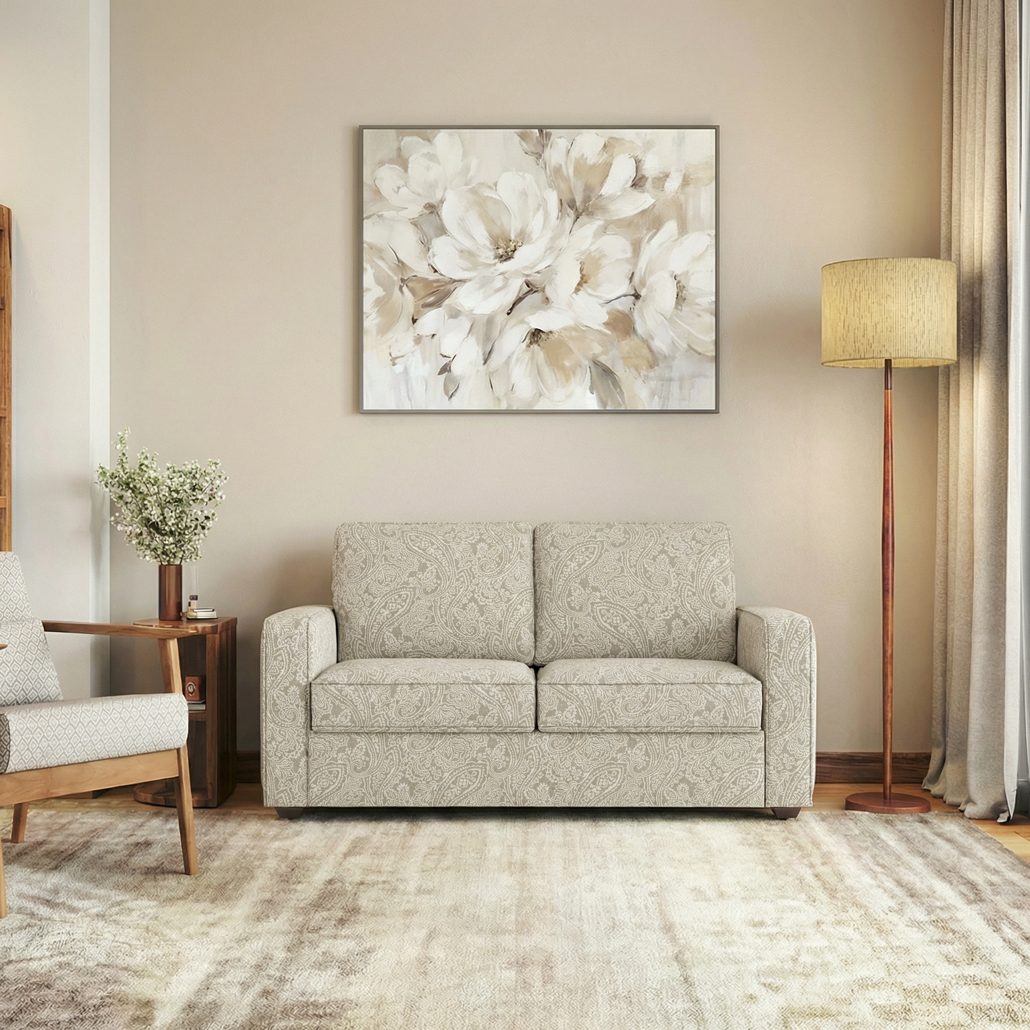 urban ladder Apollo Sofa Set (Colour : Monochrome Paisley, Sofa Size : Compact, Cushion Type : Soft, Sofa Type : Regular,Seating Capacity : 2 Seater, Back Type : Regular, Back Height : Regular)-picture-36