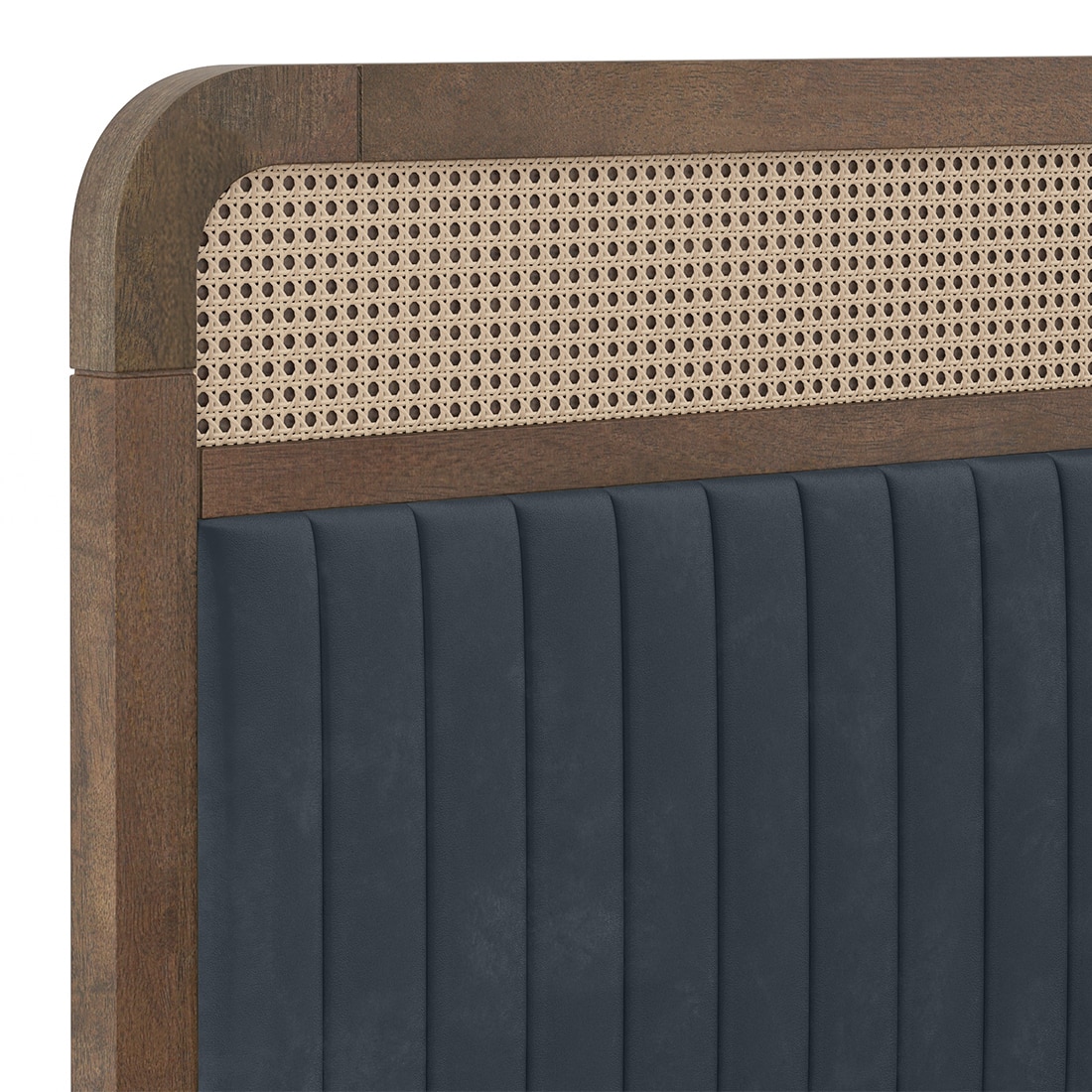 Hanoi Solid Wood Cane Queen Size Non Storage Bed In Davis Plus Colour