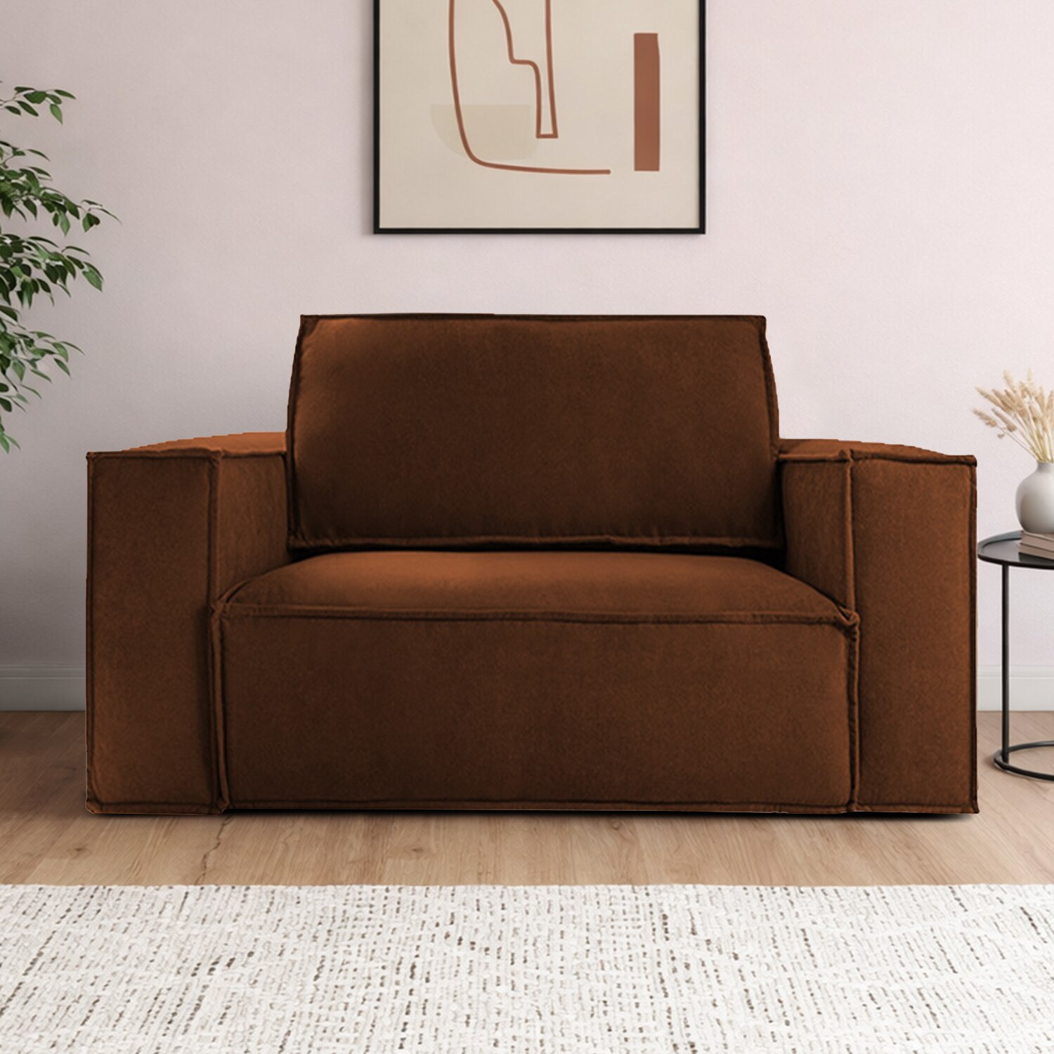 Skult Pull Out Sofa cum Bed in Brown Colour