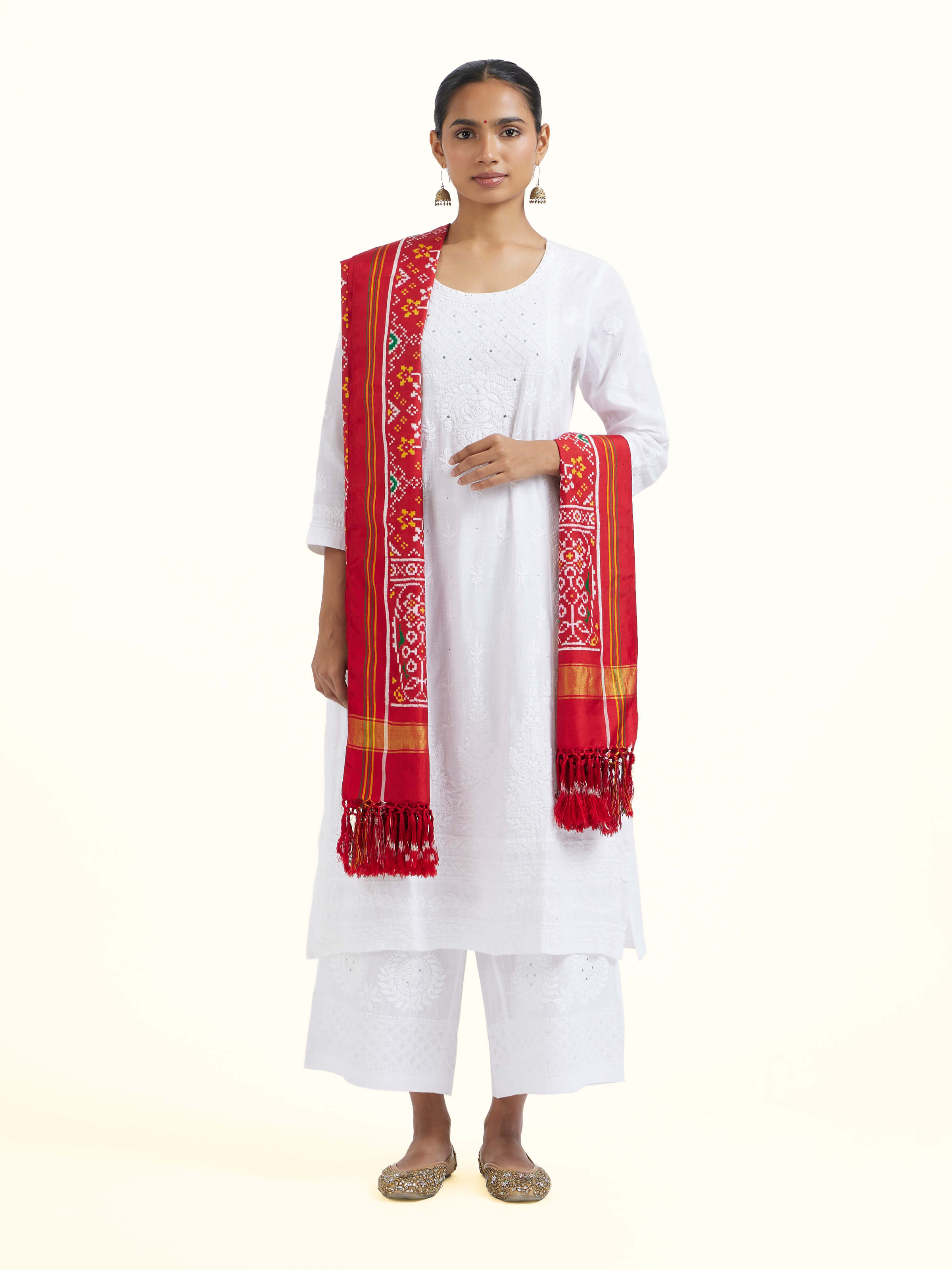 Orange Silk Patola Dupatta