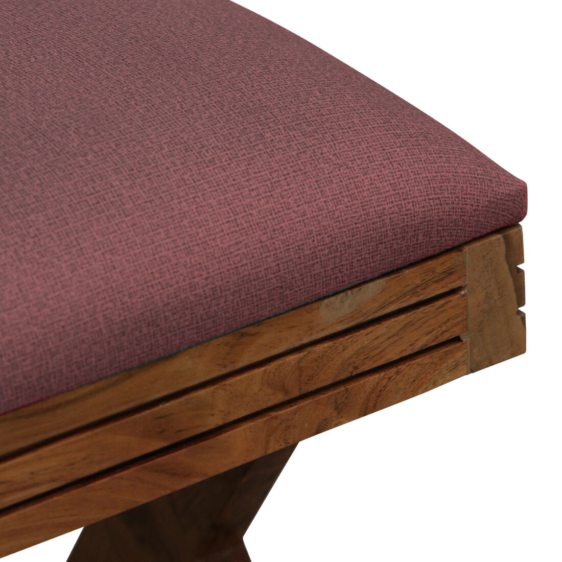 Calvefield Solid Wood Ottoman in Pink Fabric