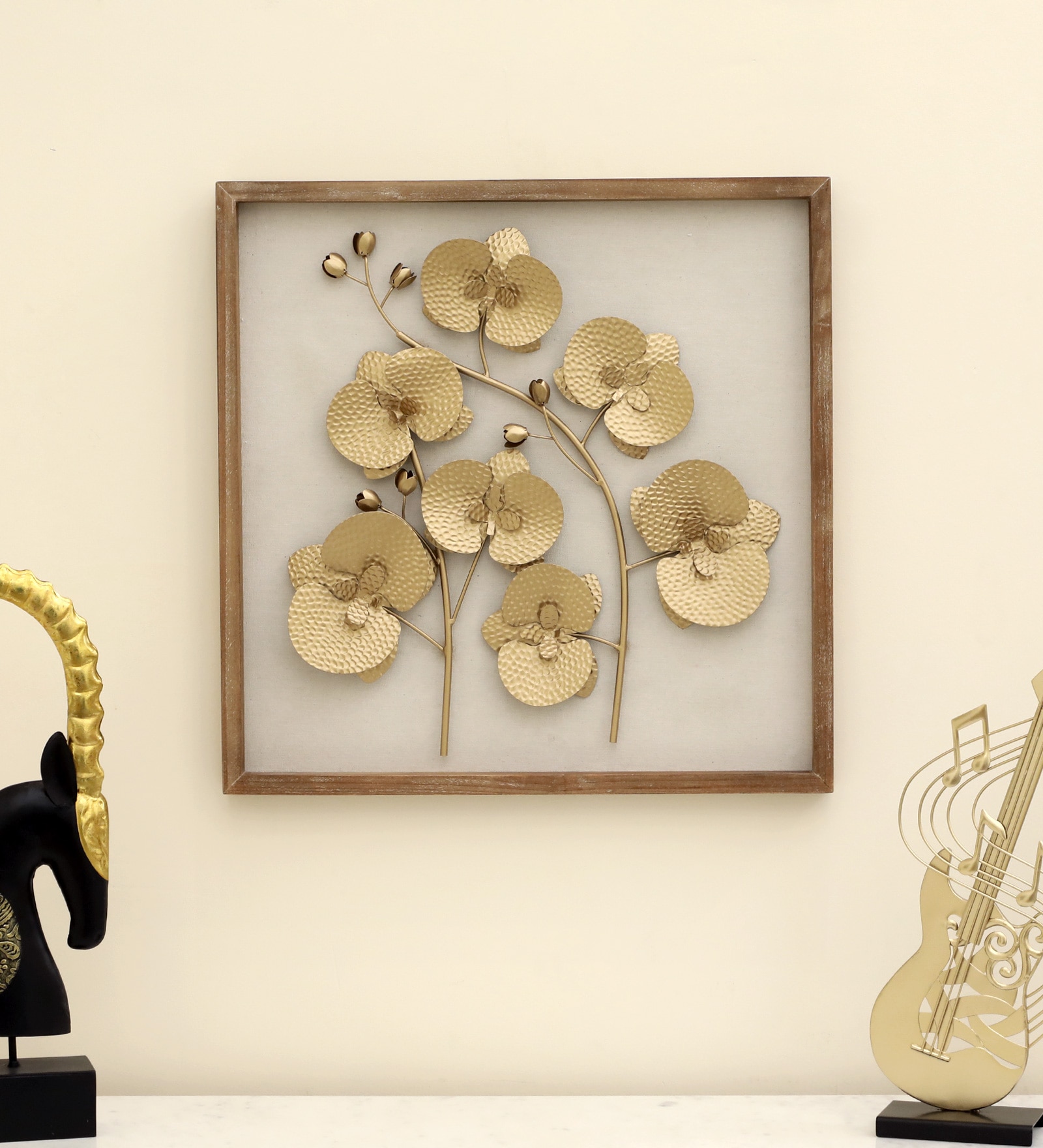 vedas exports W-Golden Abstract Metal Wall Decor in Multicolor Set of 1-picture-11