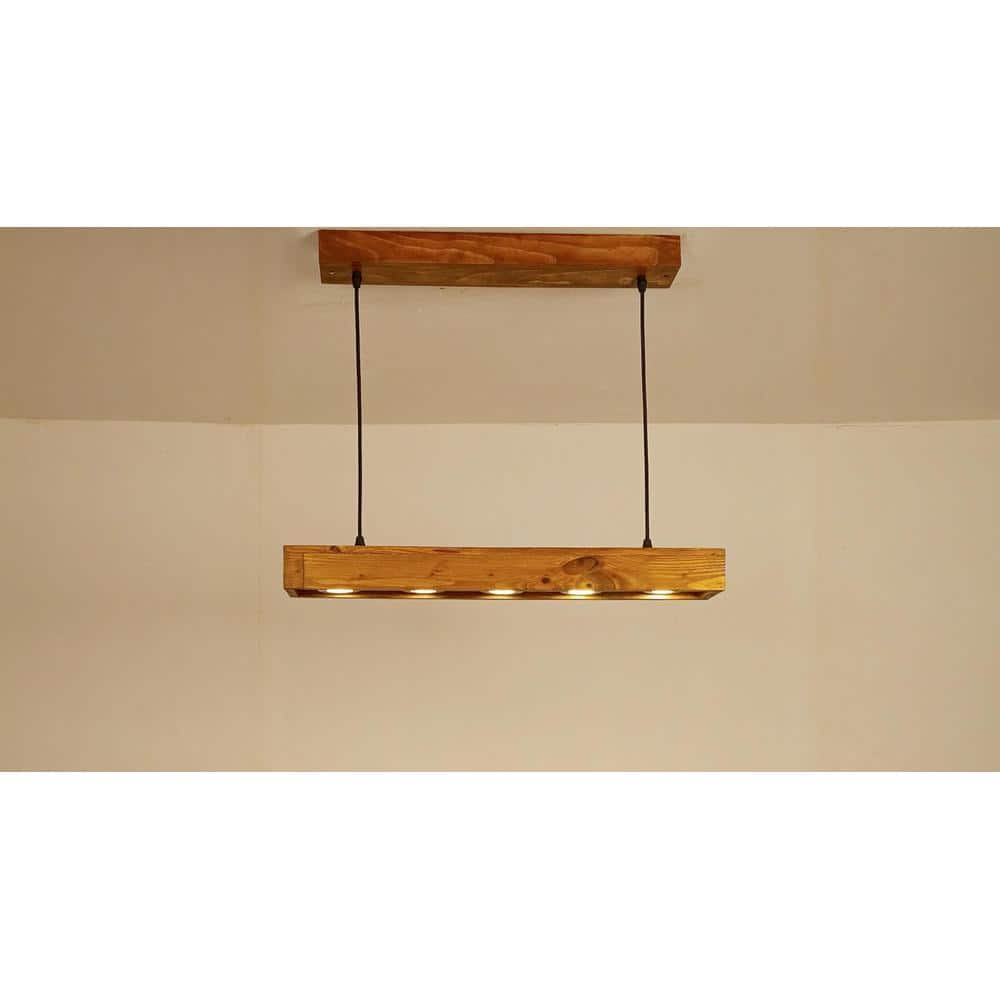 Felix 24 Brown Wooden LED Hanging Lamp