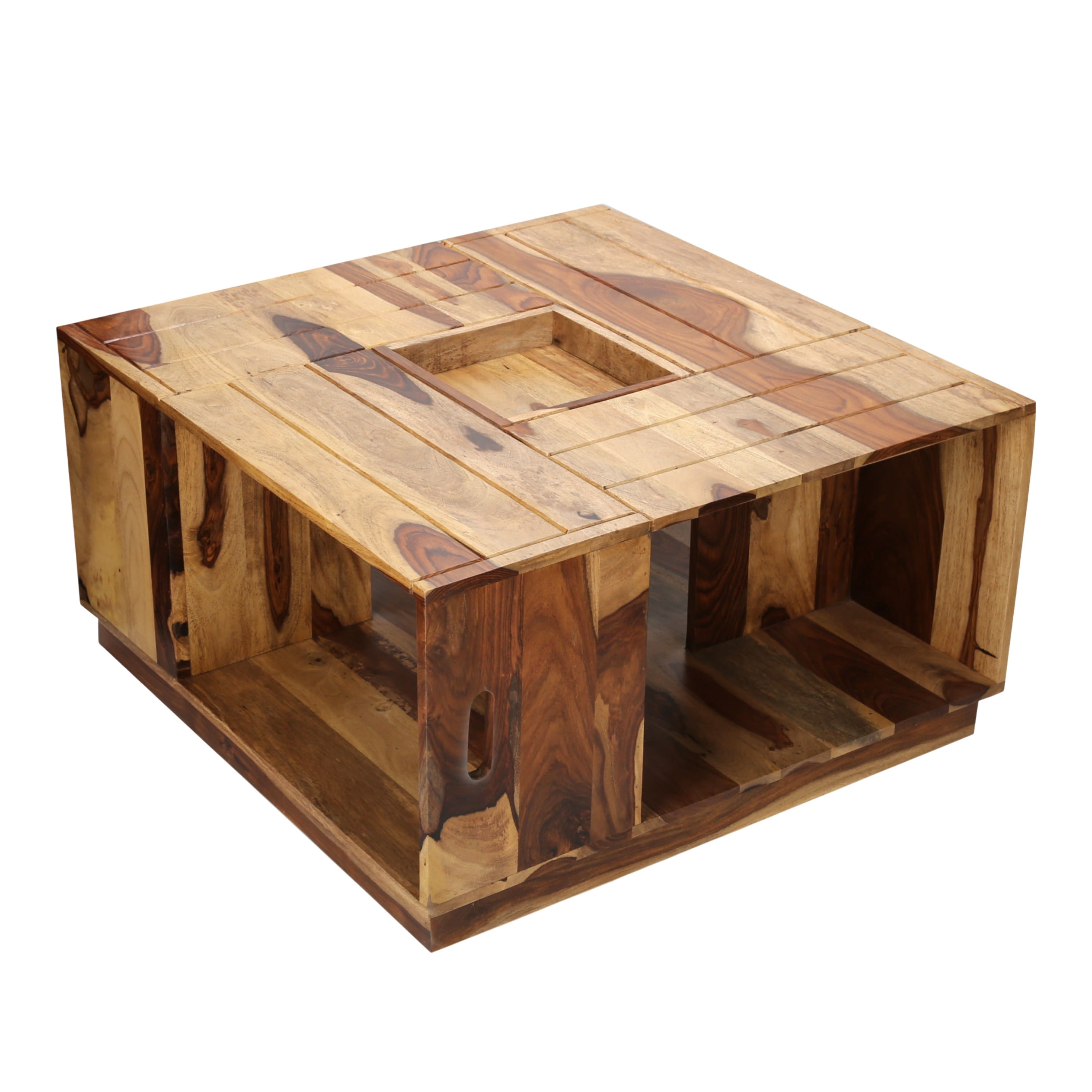 Wayne Sheesham Wood Coffee Table In Natural Rosewood (Semi Gloss)