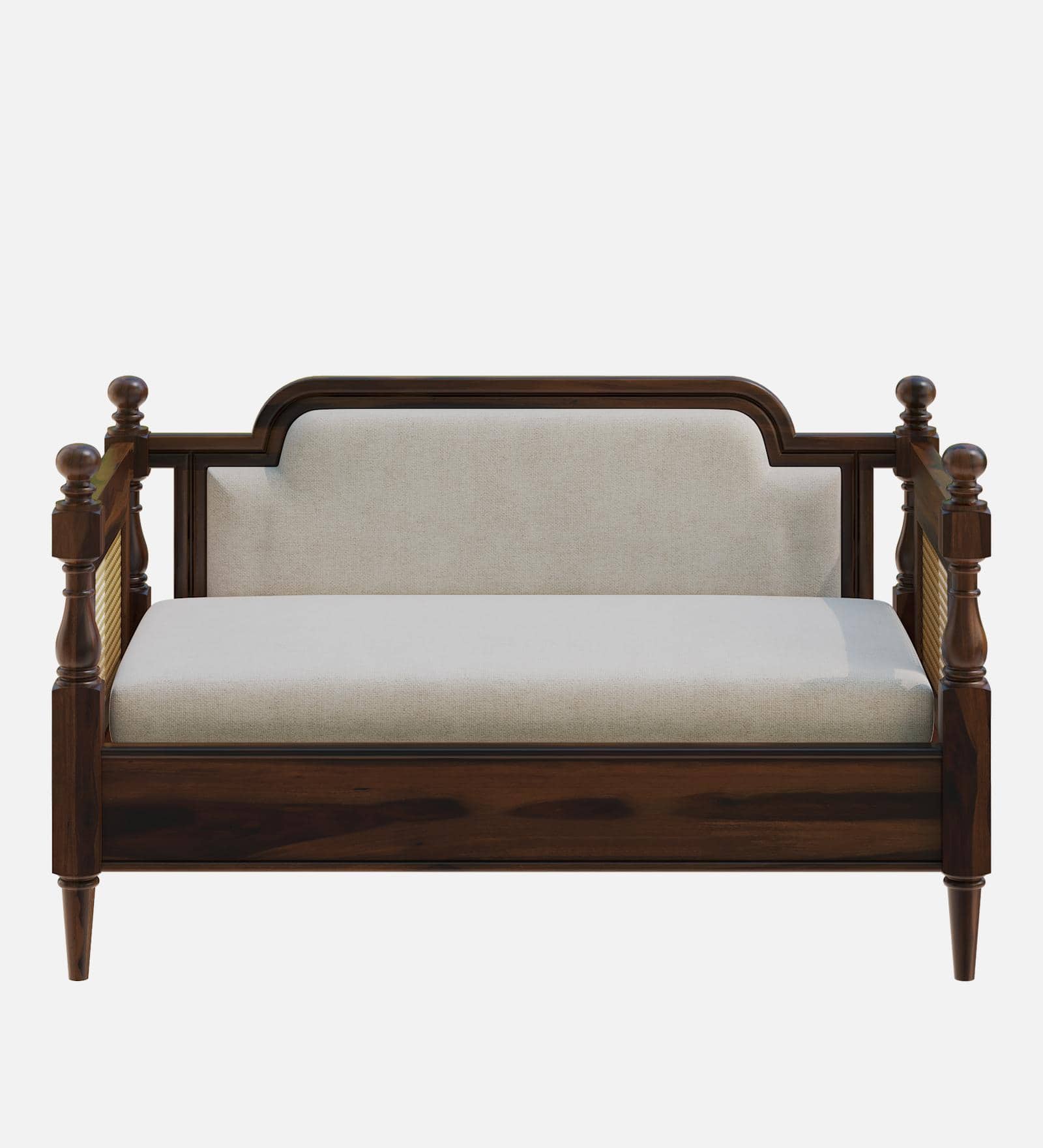 Rattan Solid Wood 2 Seater Sofa in Provincial Teak Finish