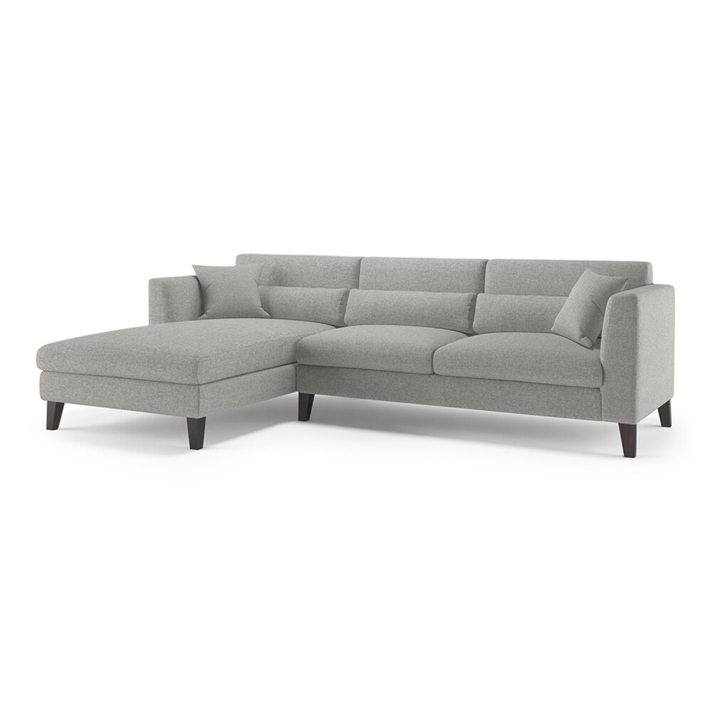 Lewis Sectional Sofa (Colour : Vapour Grey, Cushion : Hard, Seater : Left Aligned 3 Seater + Left Aligned Chaise)