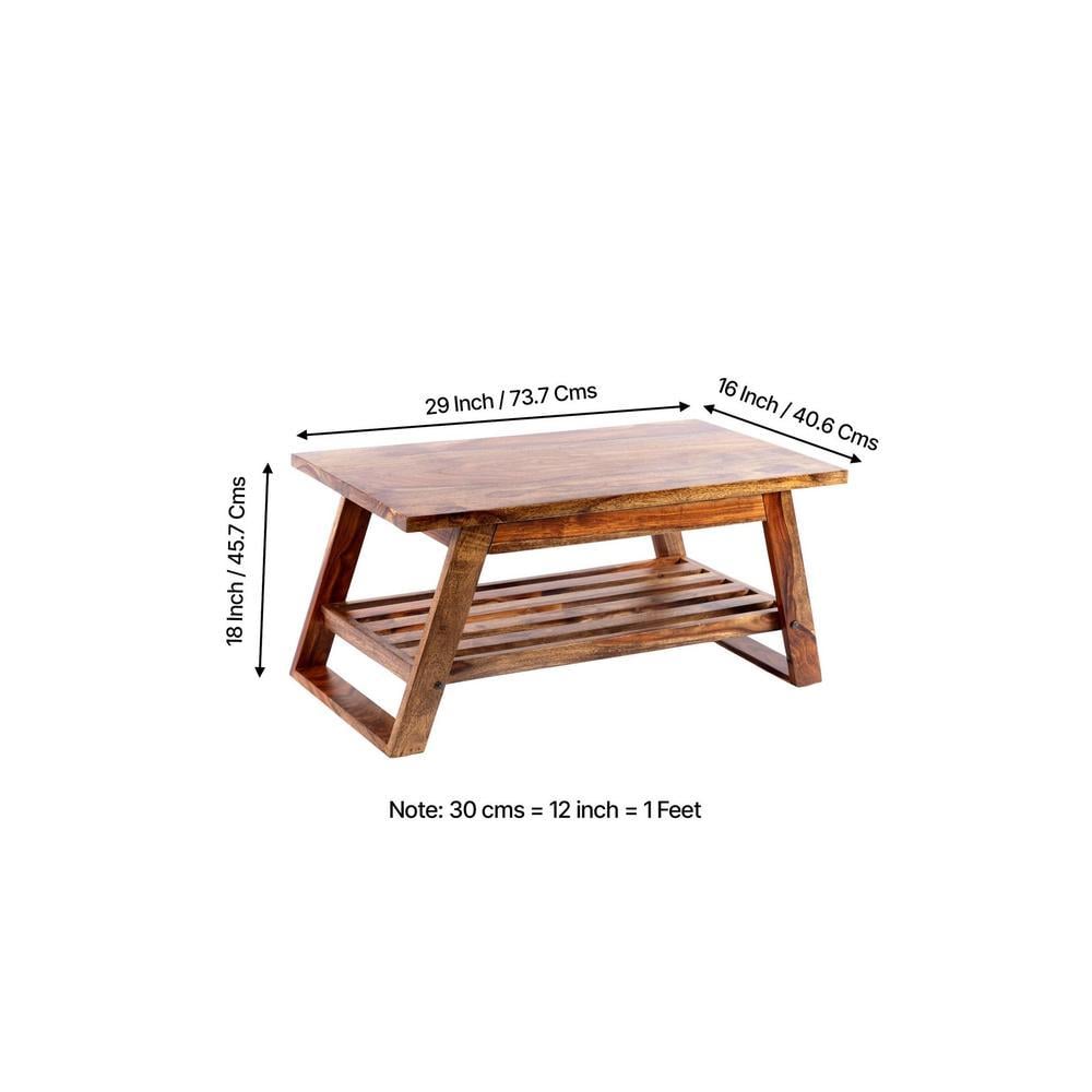 Alison Sheesham Wood Coffee Table In Teak Finish