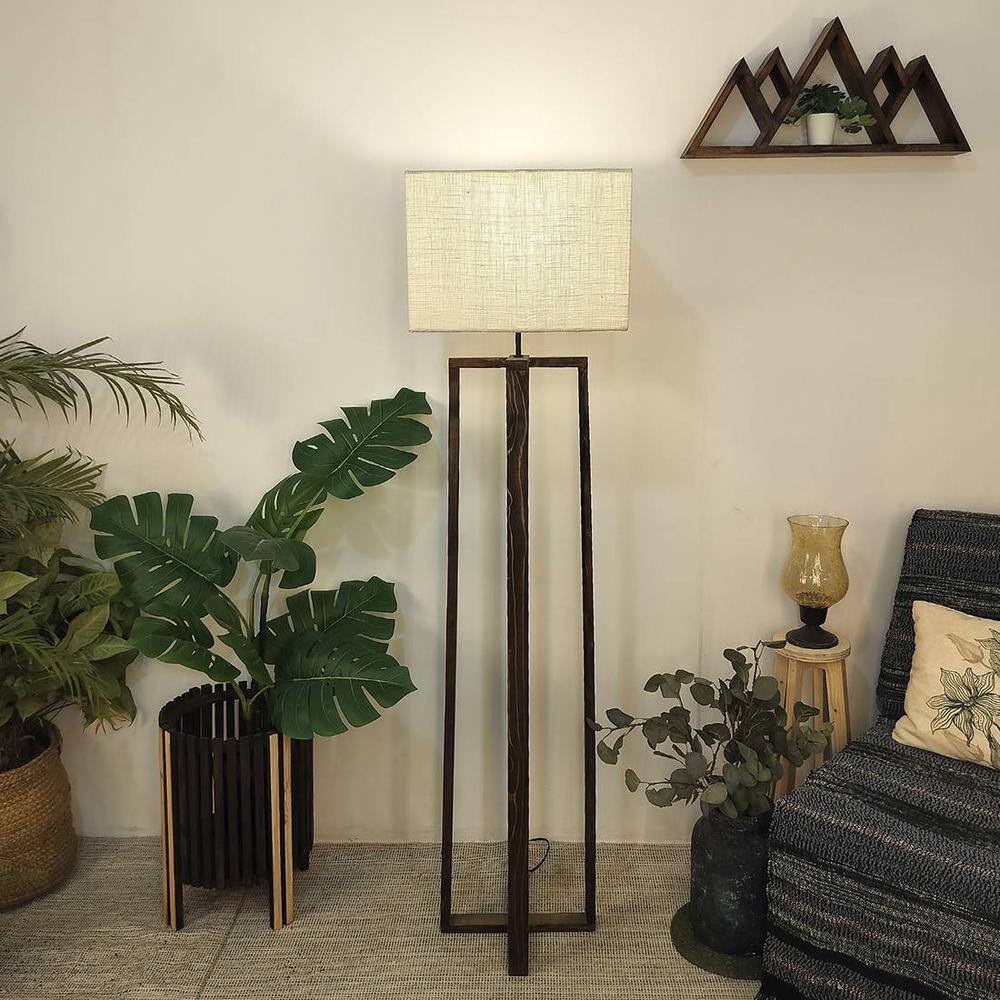 Blender Beige Jute Floor Lamp with Beige Jute Base