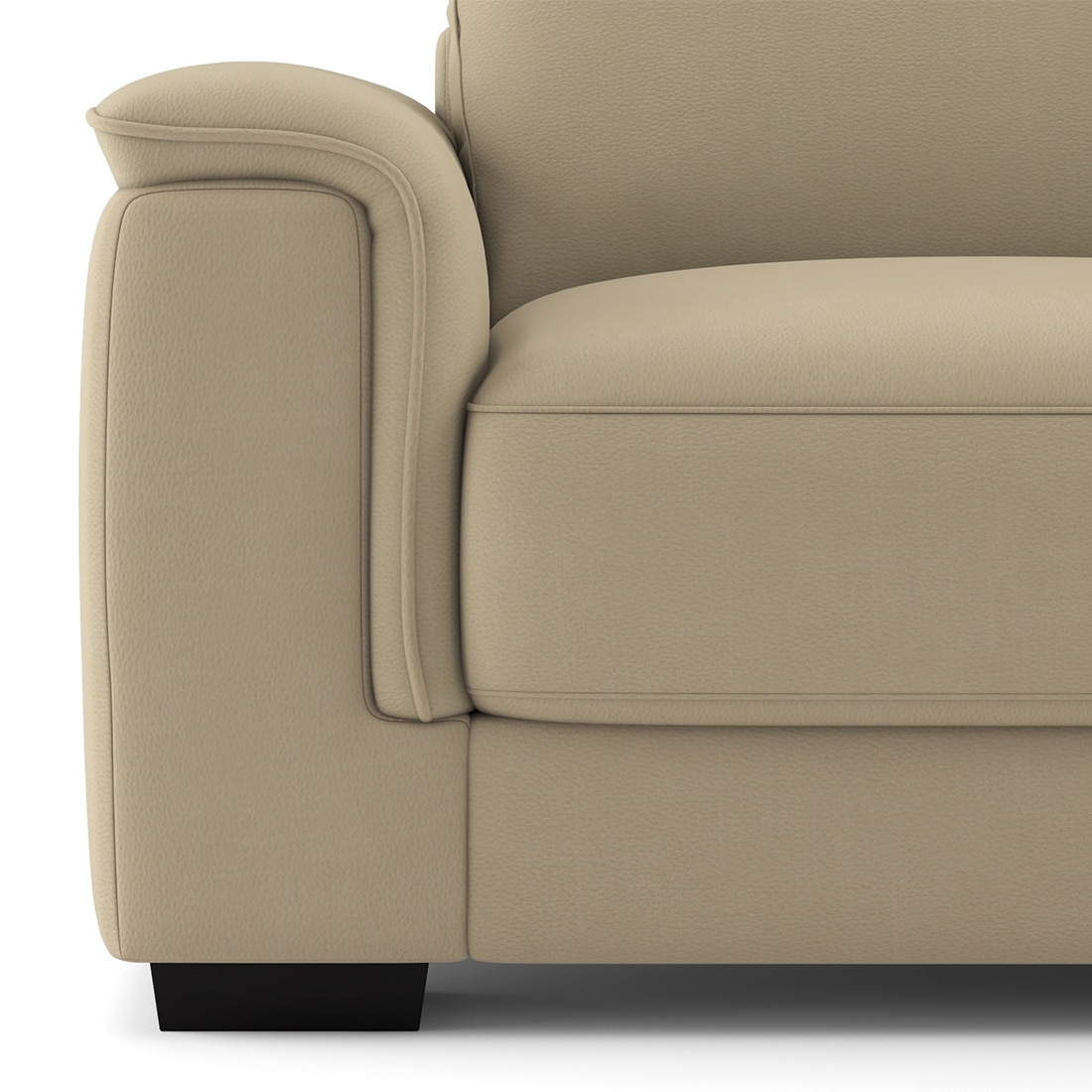Miles 2 Seater Leatherette Sofa In Cream Leathrette