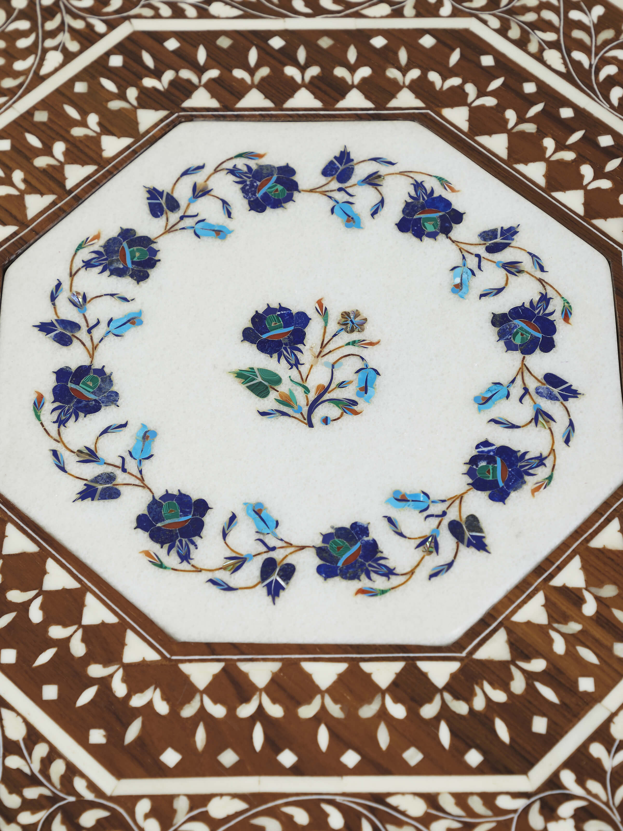 Detail shot of Pacchikari Teak Wood End & Side Table