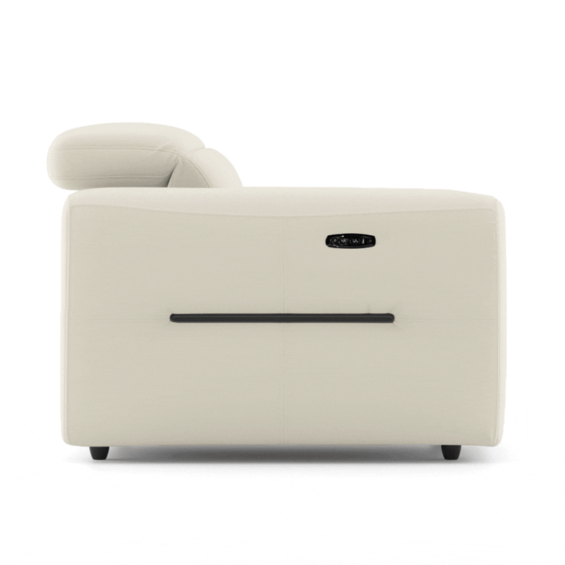 Linaro Leather 1 Seater Double Motor Recliner In Grey Colour