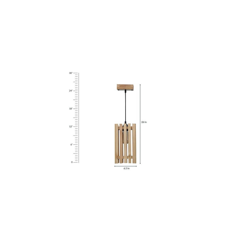 Elegant Beige Solid Wood Single Hanging Light