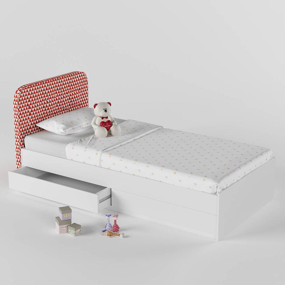 Brightside Engineered Wood Box Storage Bed in Red Colour