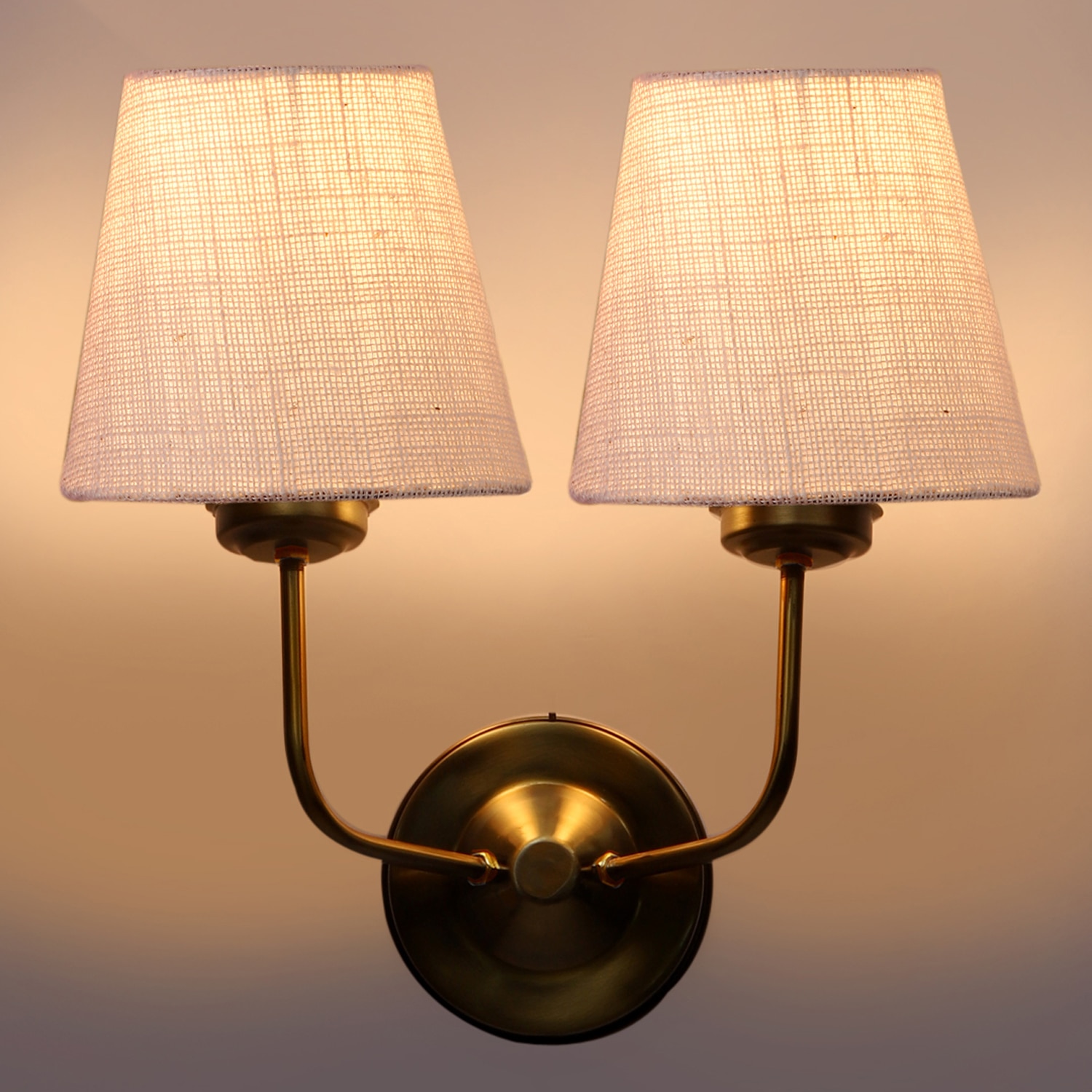 Devansh Metal Electric Wall Light in Gold Colour with Multo Shade Count of 2 Lights